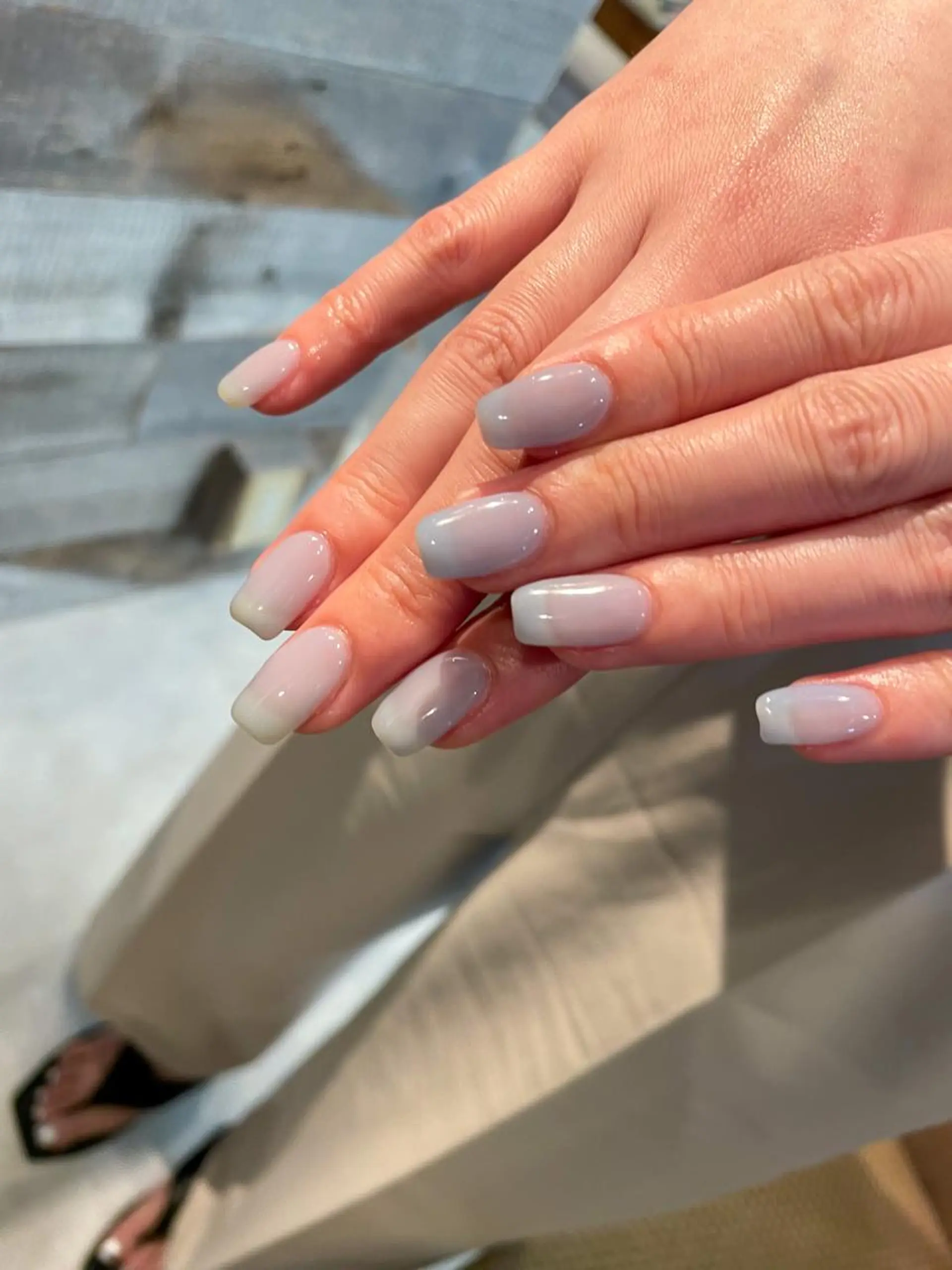 ネイル ブルー ワンカラーネイル ハンドネイル ハンドケア Lira nailのネイルデザイン