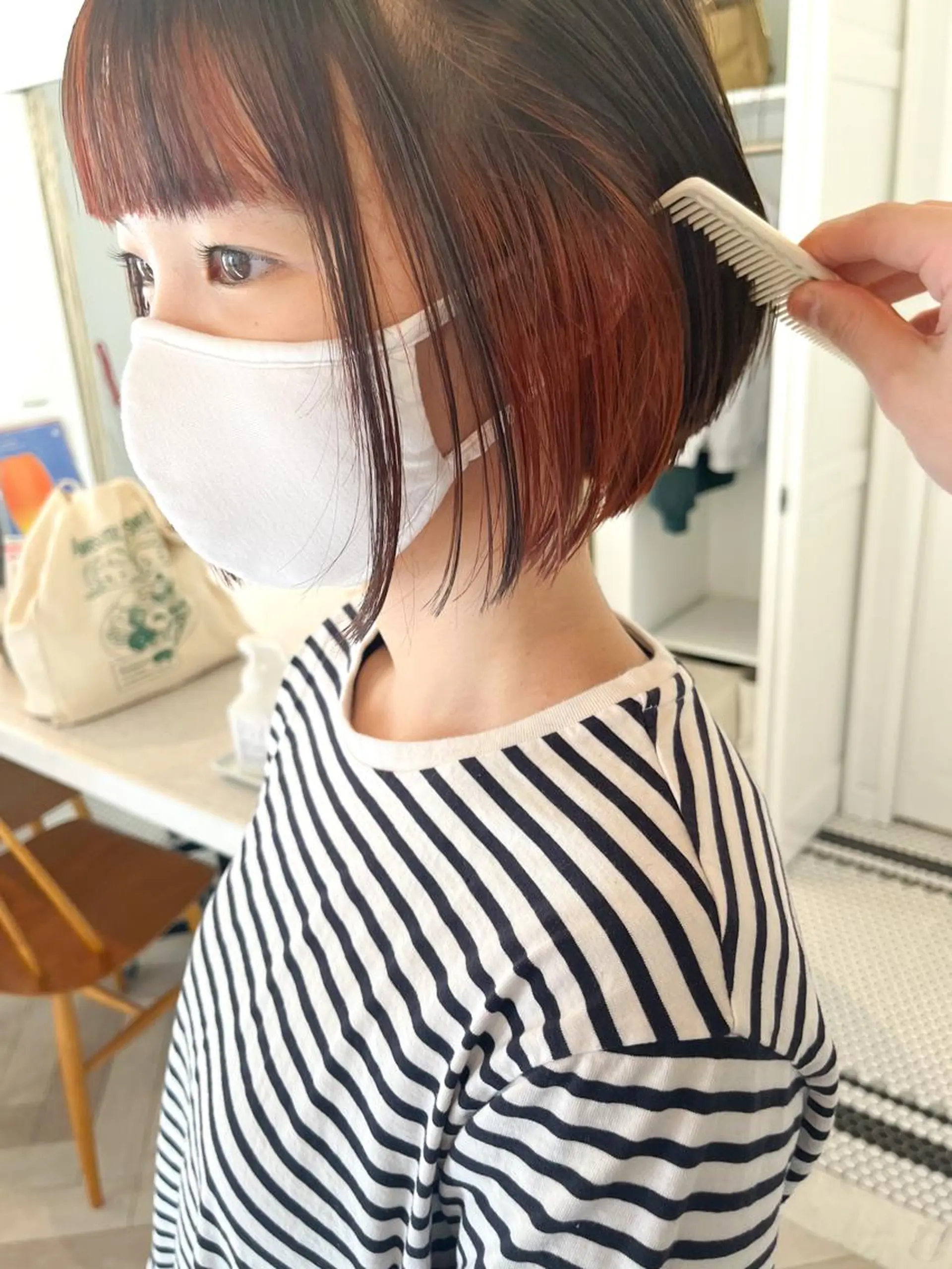 ミディアム カラー インナーカラー ボブ Memories 銀座のヘアスタイル