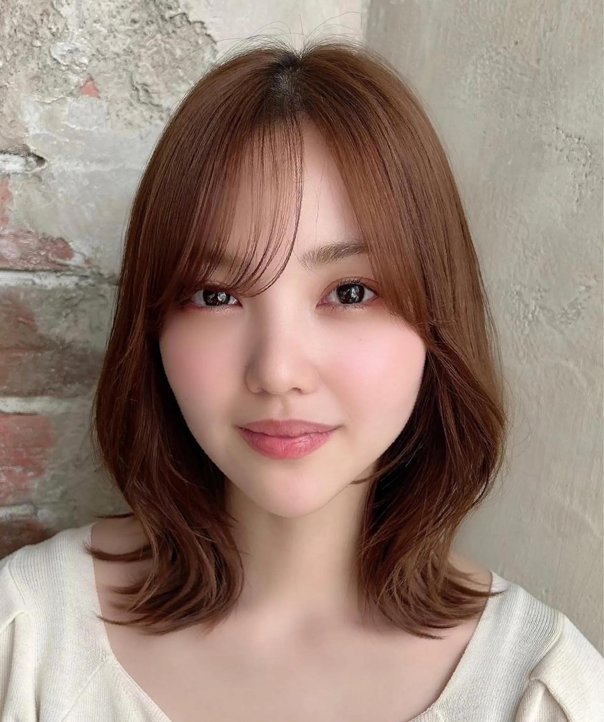 ミディアム カラー ベージュカラー ブラウンカラー くびれヘア 髪質改善 縮毛矯正 🧡くびれヘア/前髪 顔周り🧡久原結衣のヘアスタイル