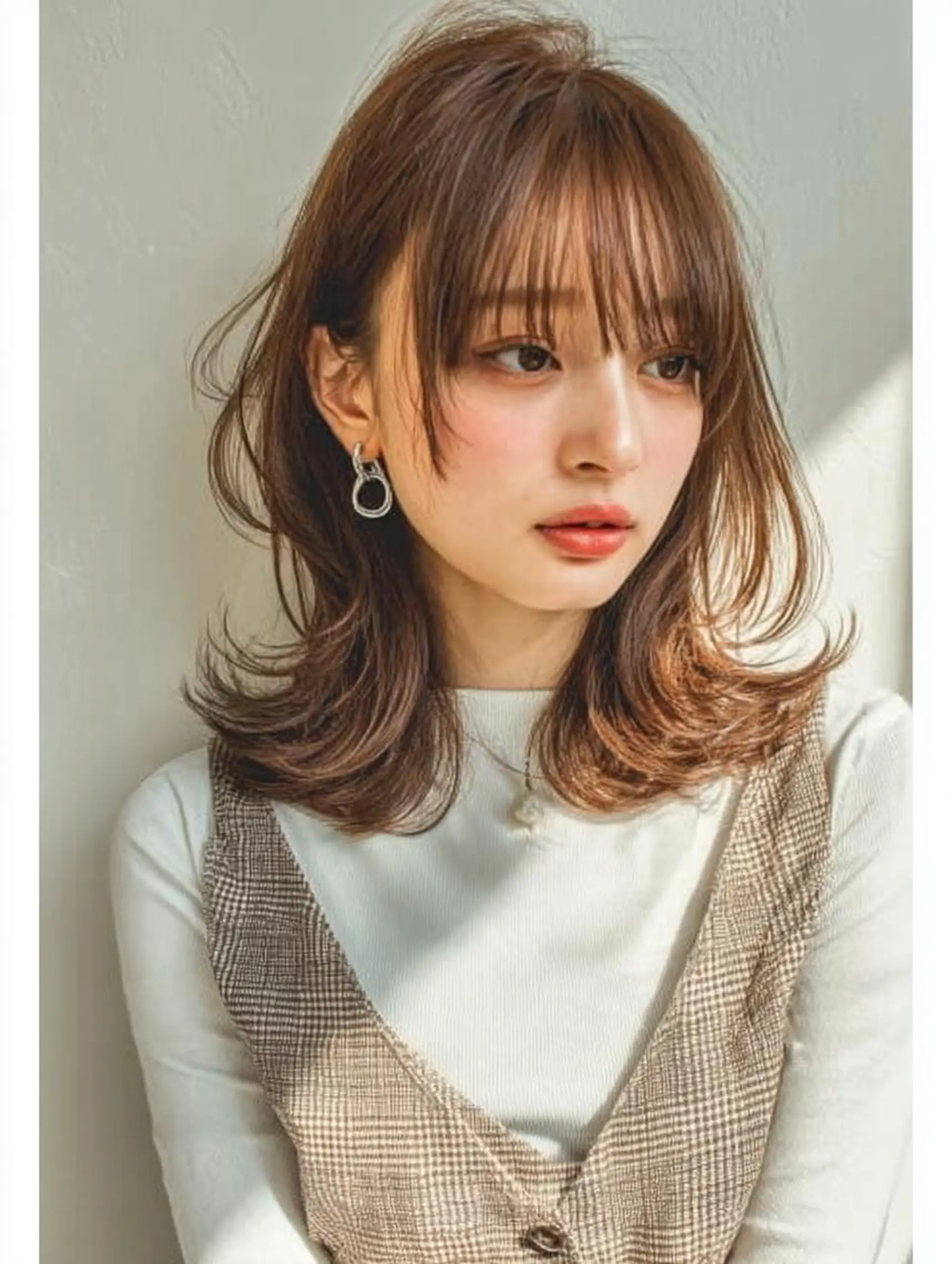 ミディアム ハッシュカット 髪質改善 レイヤーカット 縮毛矯正 トリートメント カット ヘアカラー トリートメント 生艶髪＆レイヤー🔔 渋谷お薦めNo.1✨のヘアスタイル