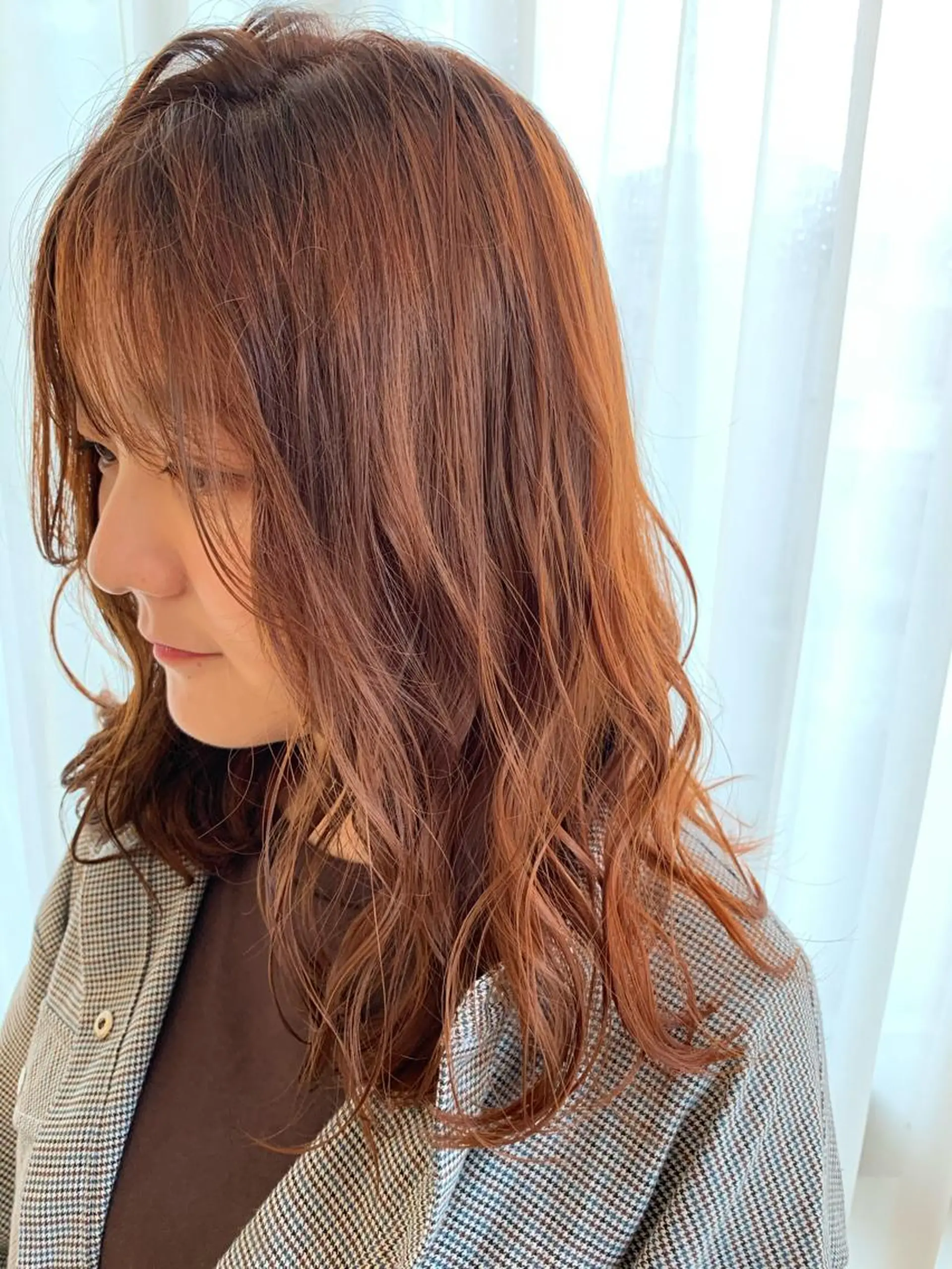 ロング カラー オレンジ ヘアカラー トリートメント ヘアセット 髪質改善色素改善特化 keiのヘアスタイル