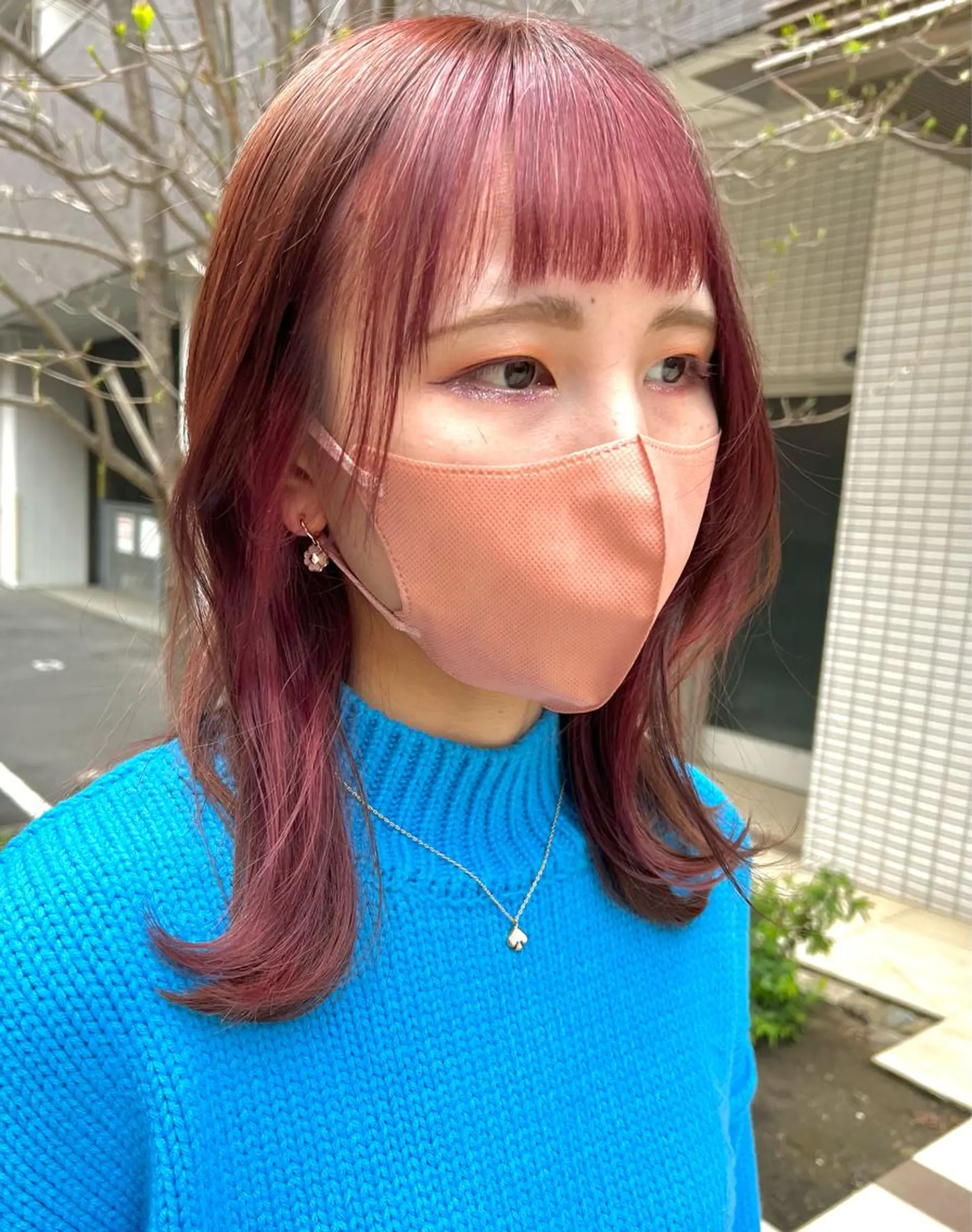 ミディアム カラー ミストバング イヤリングカラー  フェイスフレーミング 💎透明感カラー特化 💎TAISEIのヘアスタイル