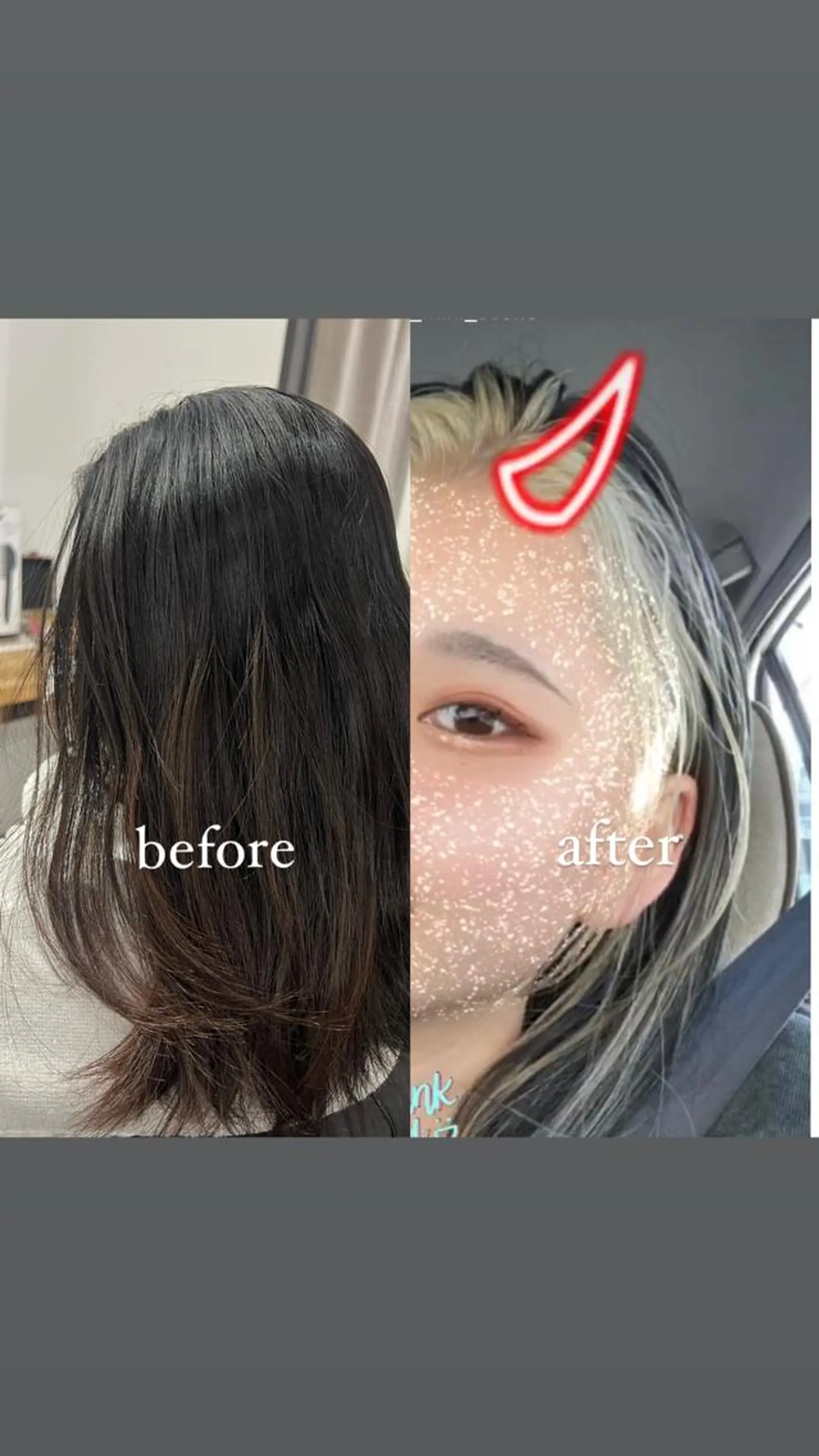 セミロング カラー ミストバング ブリーチ  フェイスフレーミング ハイライトカラー 顔周りカット nito所属・nito misakiのヘアスタイル