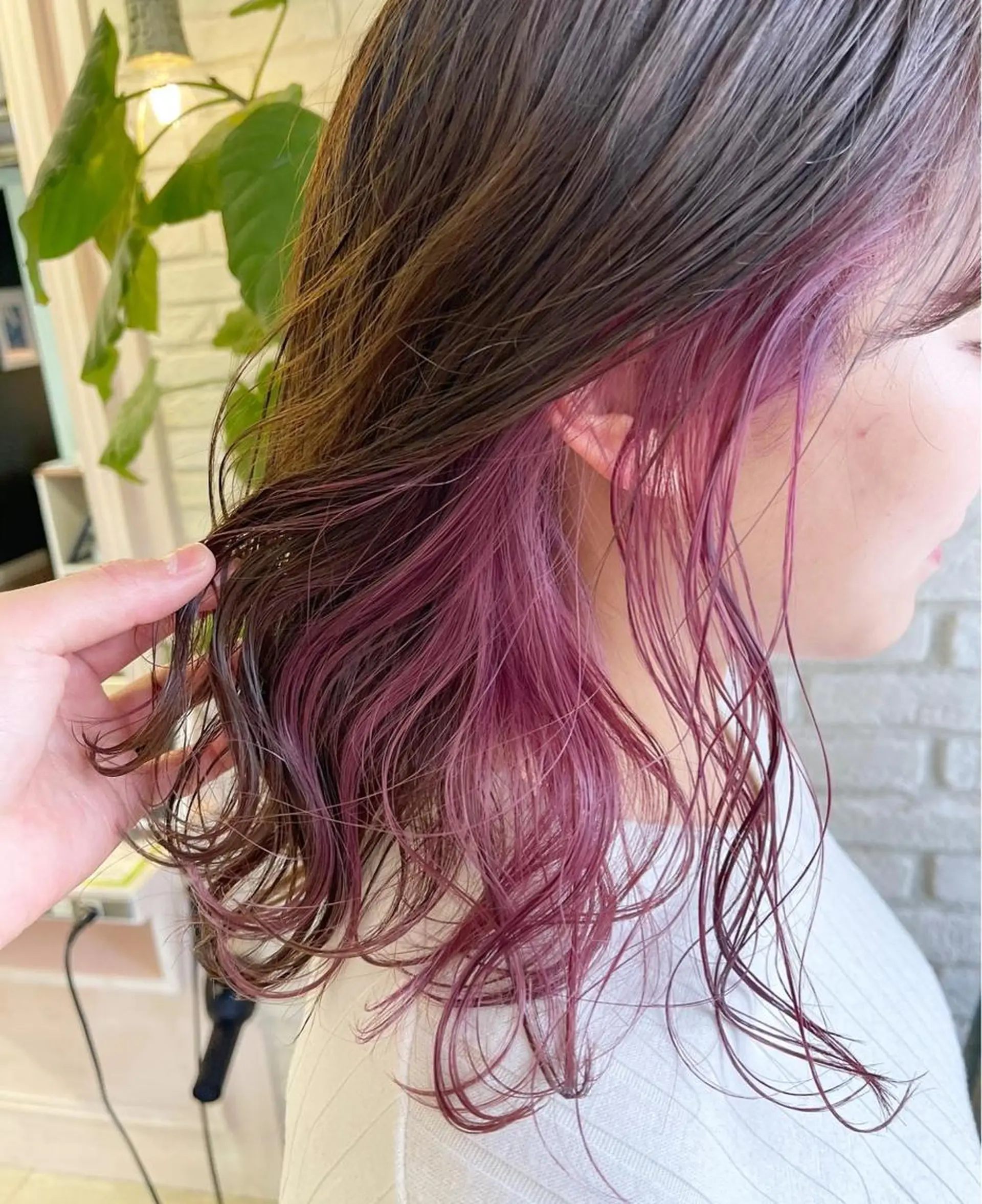 ミディアム カラー インナーカラー ピンクカラー 韓国ヘア/艶カラー /田中悠佑のヘアスタイル
