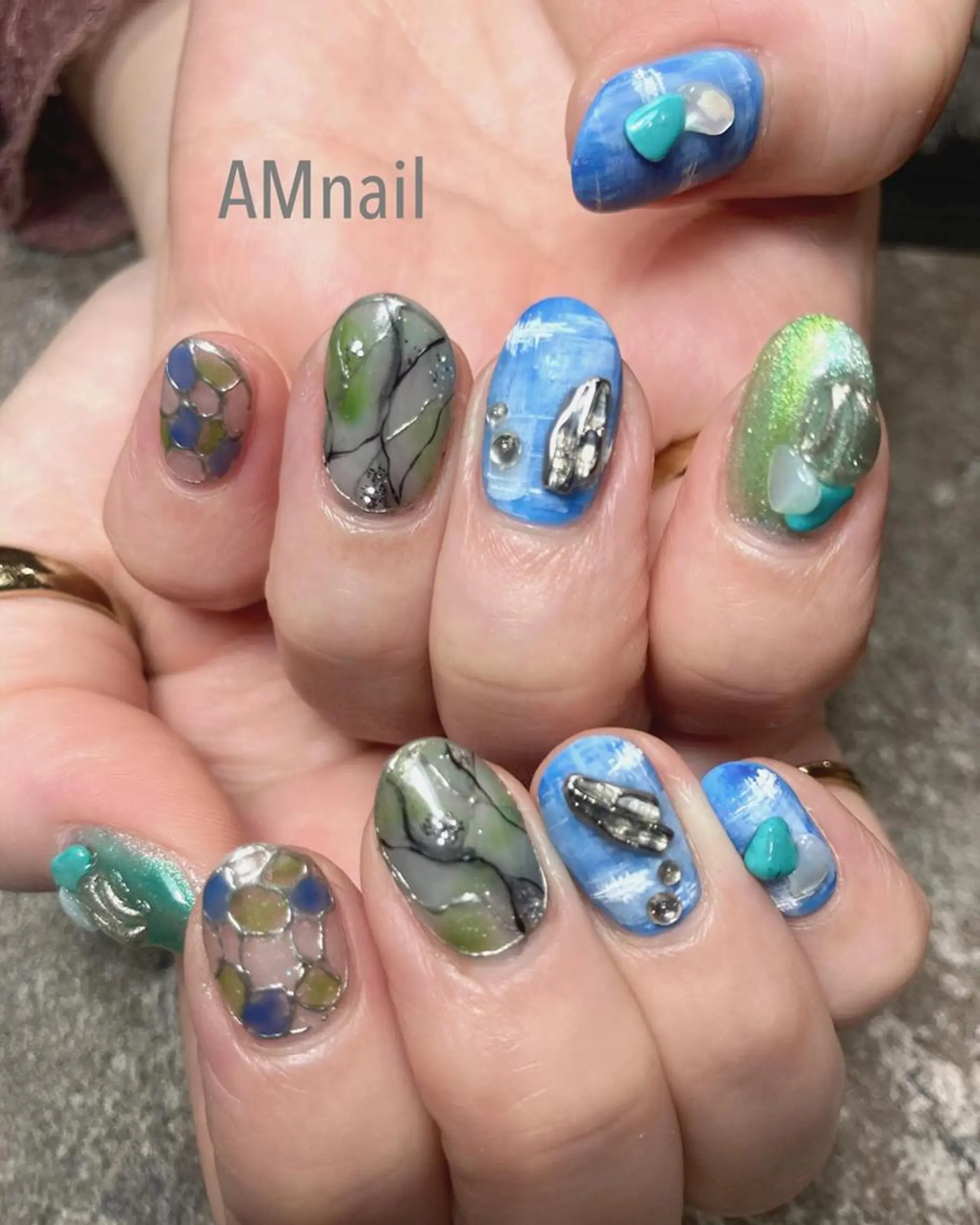 ネイル アートネイル 持ち込み ハンドネイル Am:nail 柏 SUE（スゥ）のネイルデザイン
