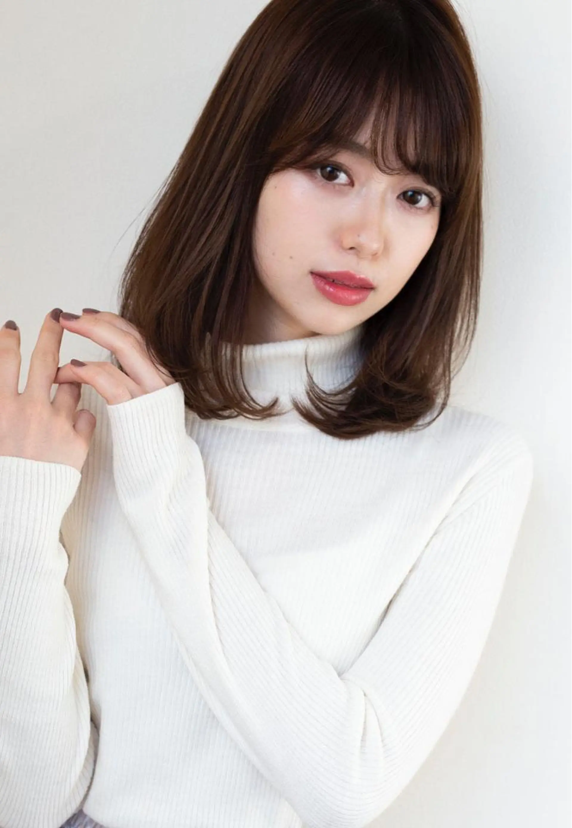 ミディアム カラー 顔周りカット 似合わせカット 小顔カット カット ヘアカラー トリートメント ツヤ髪になりたい方へ 🩷柴田知亜希のヘアスタイル