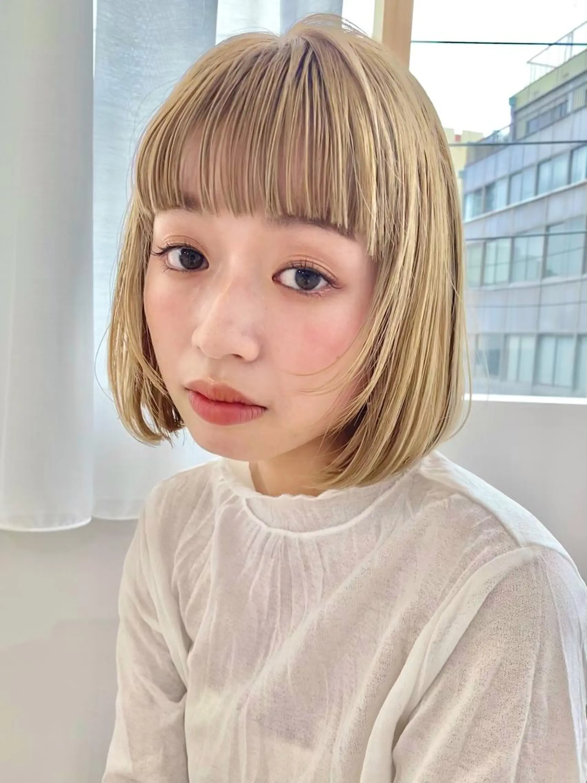 ミディアム カラー ブリーチ ダブルカラー ハイトーンカラー ボブ カット ヘアカラー トリートメント CARICIA🌱 masaeのヘアスタイル