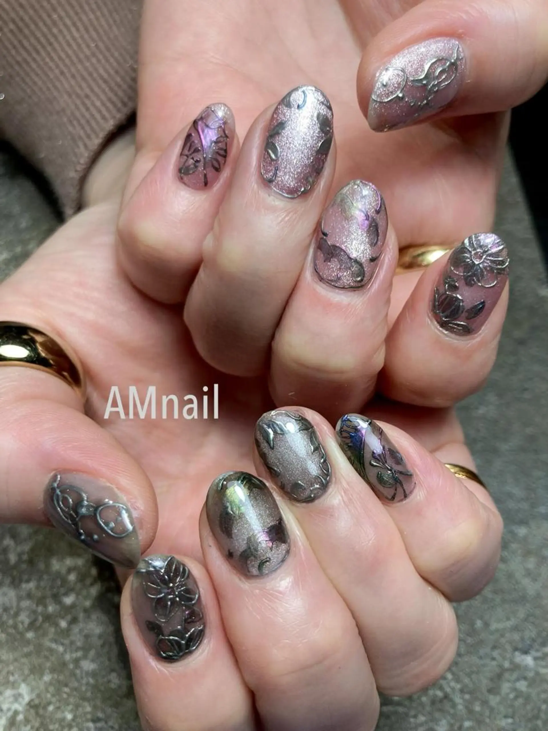 ネイル アートネイル 持ち込み ハンドネイル Am:nail 柏 SUE（スゥ）のネイルデザイン