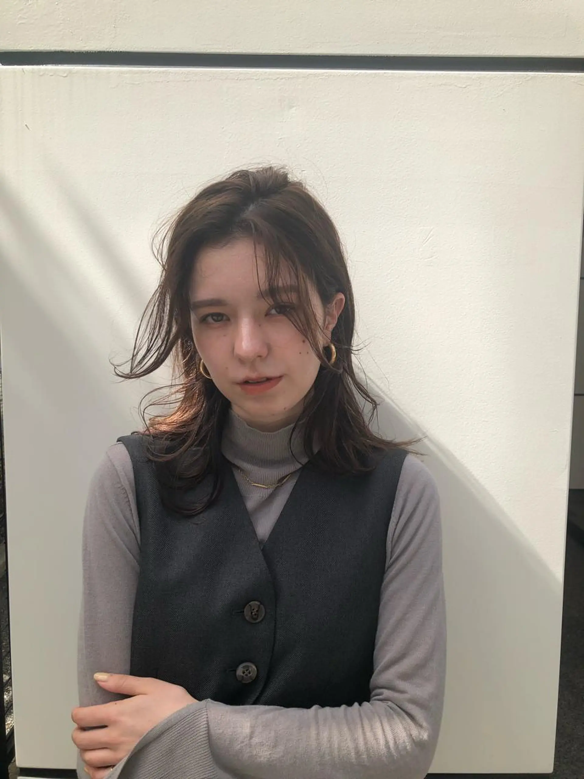 ミディアム カラー くせ毛 レイヤーカット ニュアンスカラー🫧 加納のヘアスタイル