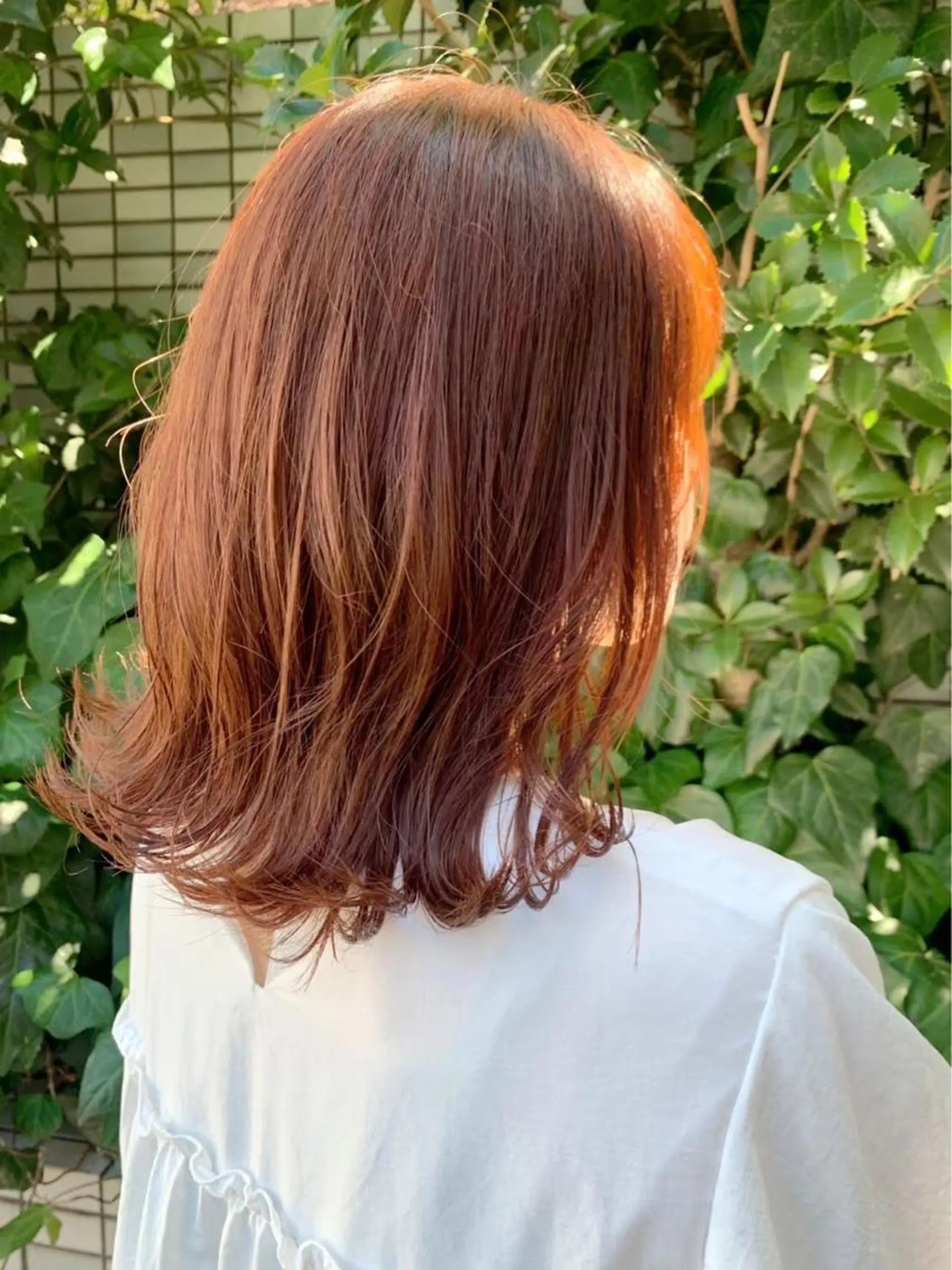 ミディアム カラー ブリーチ オレンジ カワシマ セイカのヘアスタイル