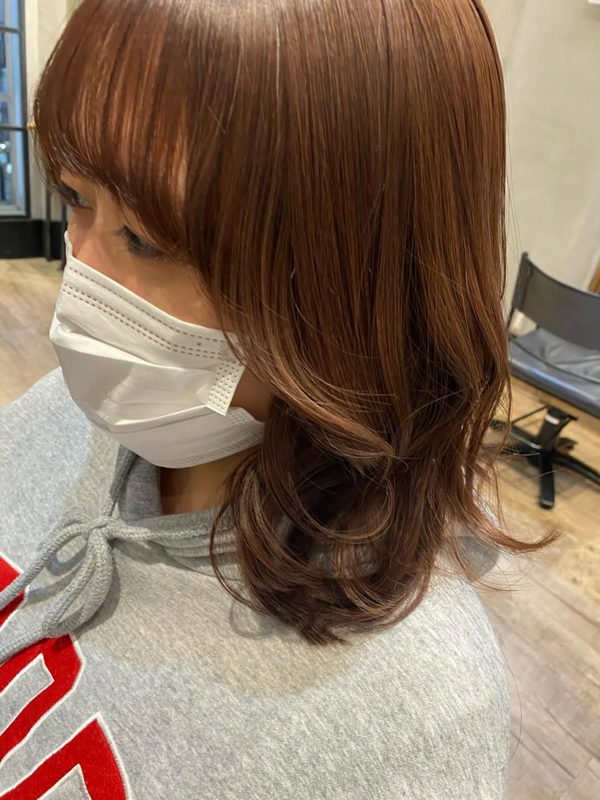 ミディアム カット ヘアカラー トリートメント 顔周りcut・ご相談 ＝新宿しずく🇰🇷のヘアスタイル