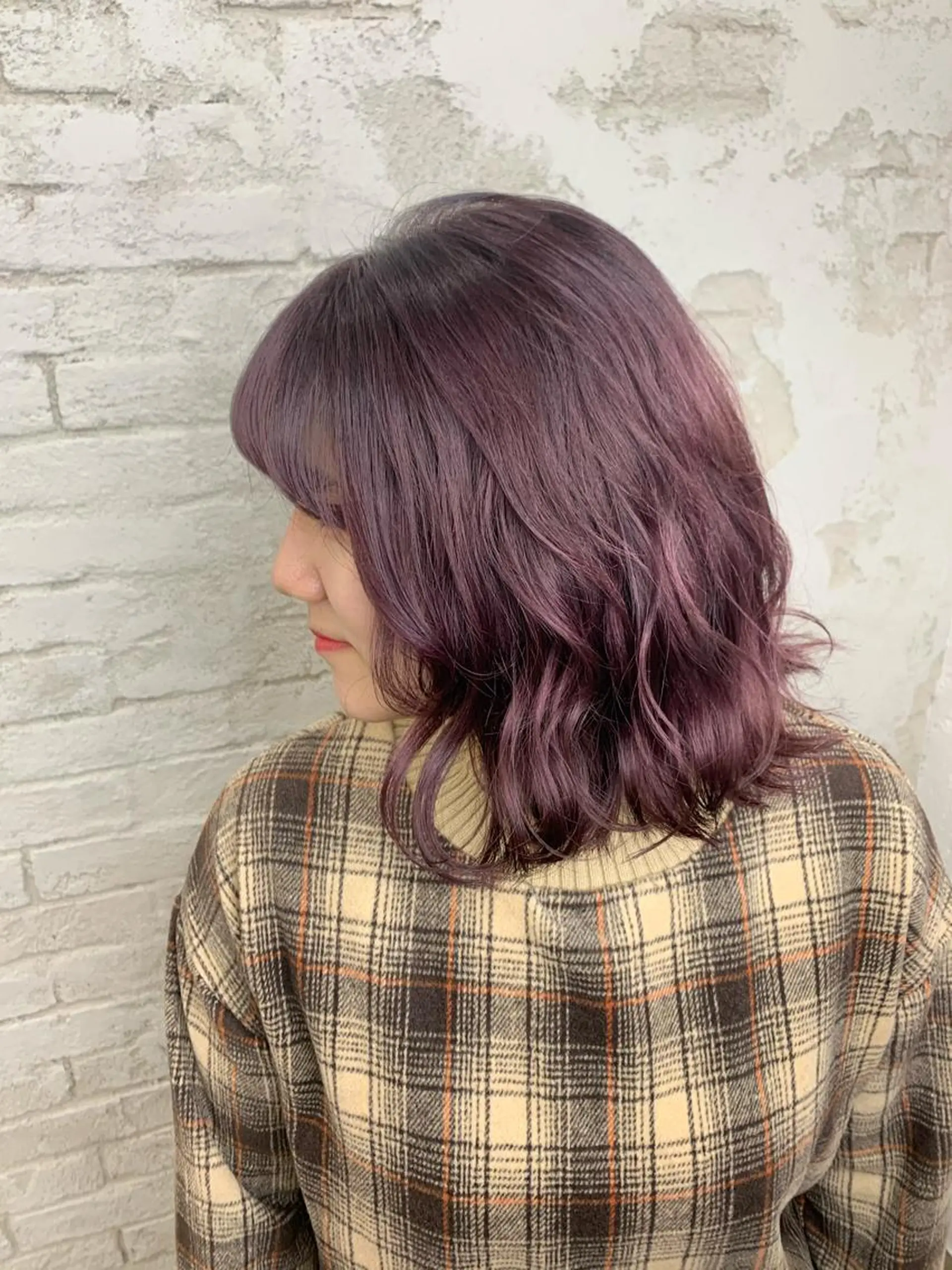 ミディアム カット ヘアカラー トリートメント 韓国ヘア✨グレージュ カラーasamiのヘアスタイル