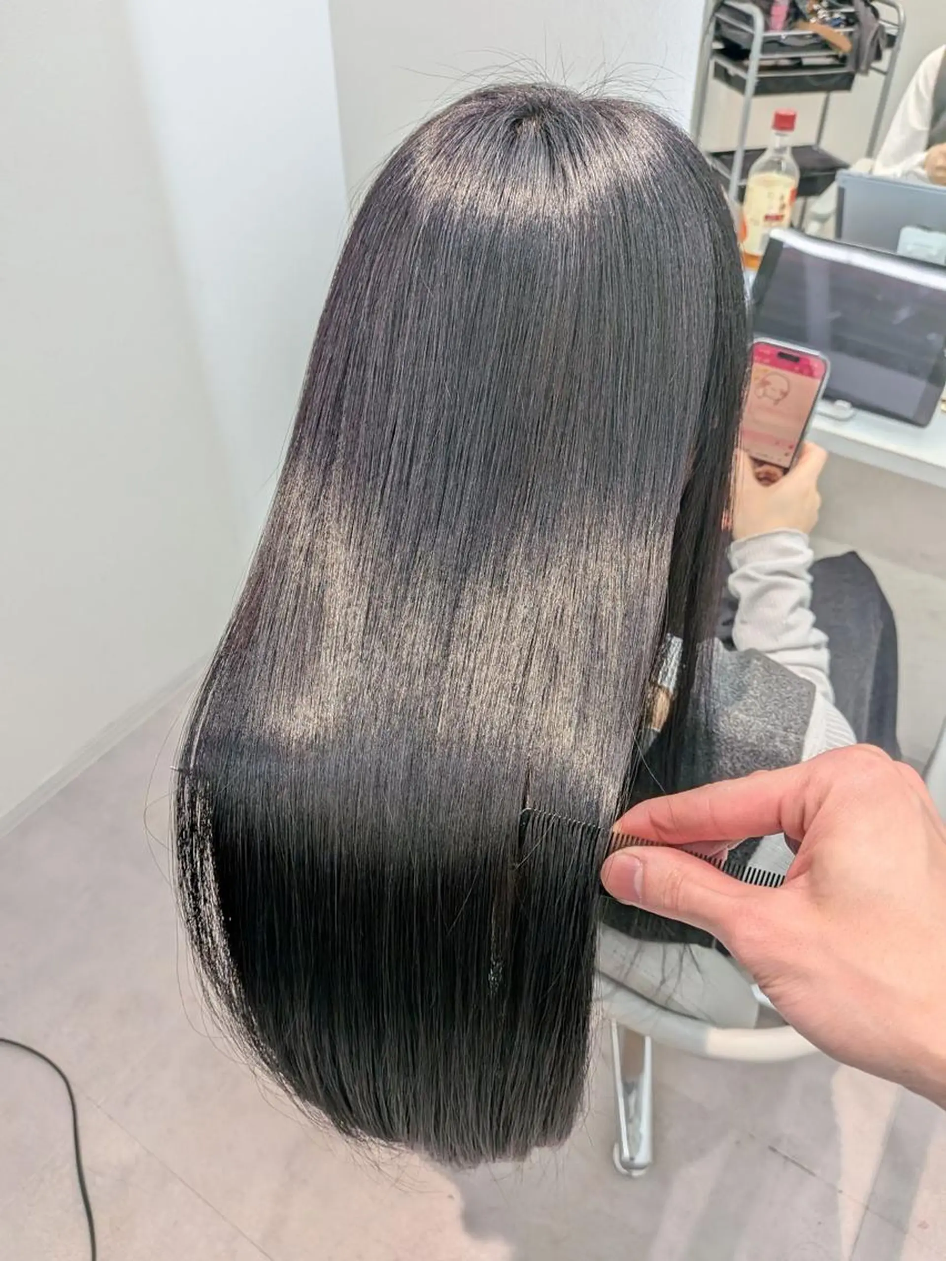 ロング カット 縮毛矯正 トリートメント 加納 大翔のヘアスタイル