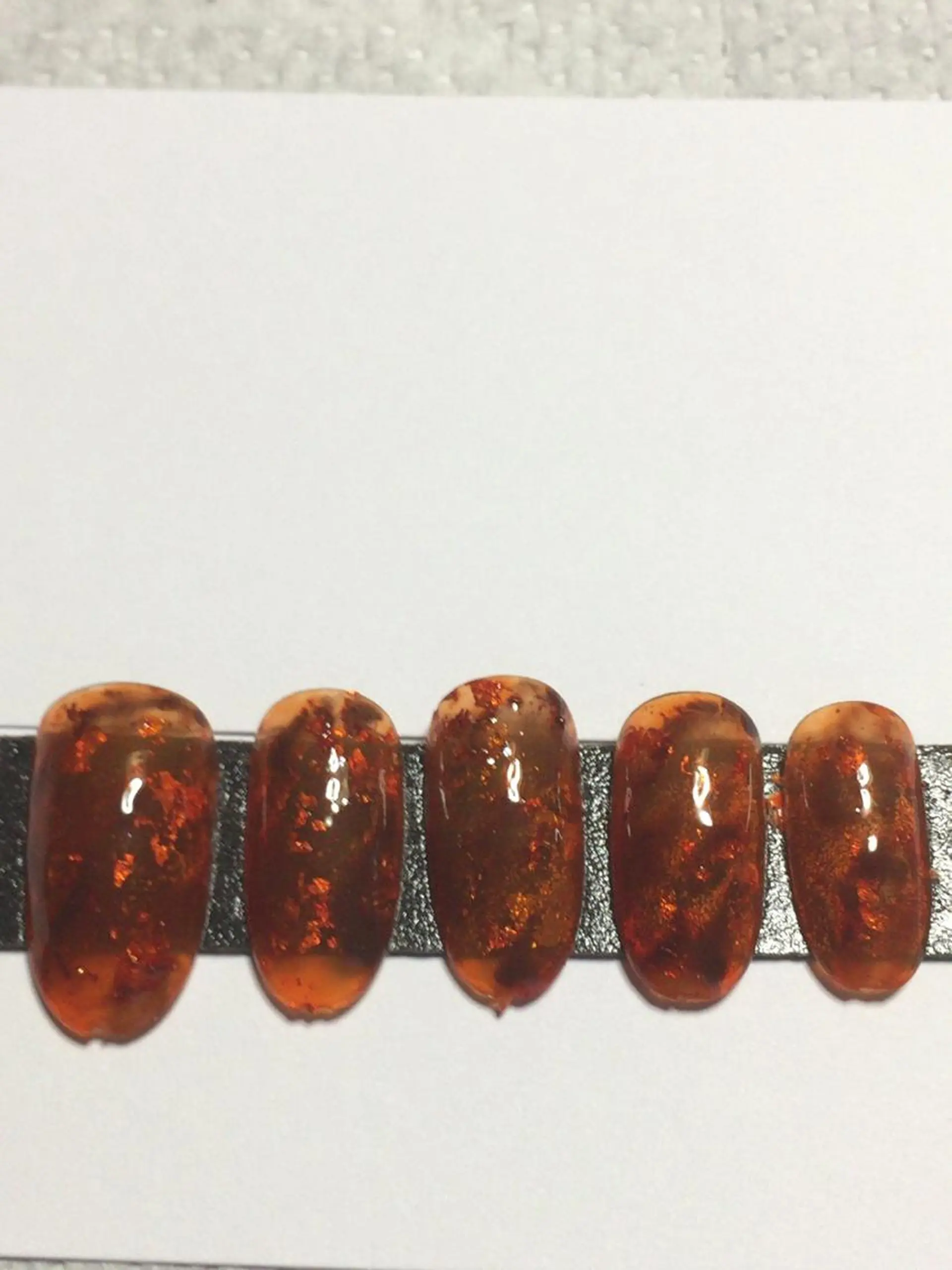 ネイル べっ甲ネイル オレンジ 自宅ネイルサロン ♦️nuance♦️のネイルデザイン