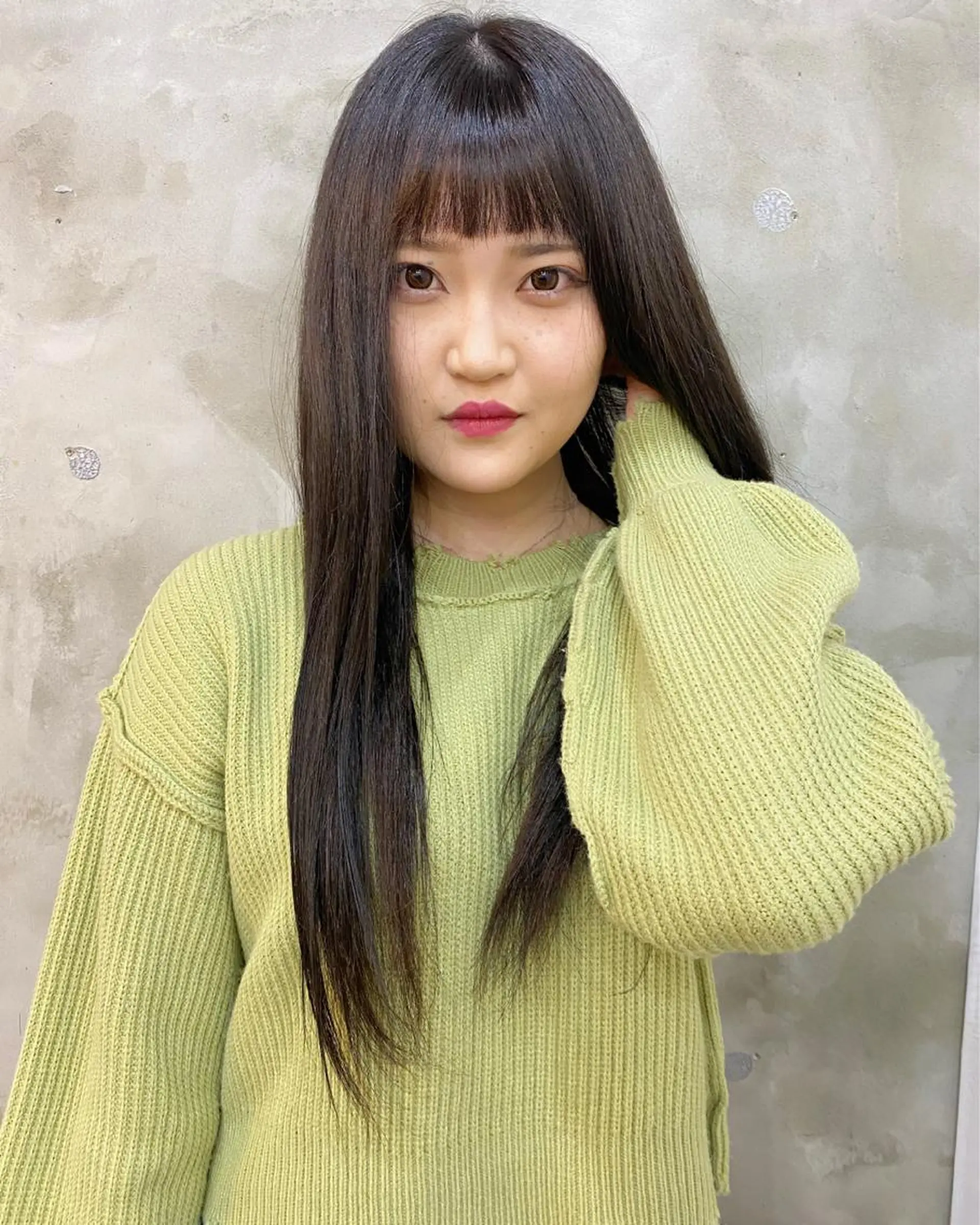 ロング カラー ヘアアレンジ 黒髪 ブルーカラー ブルーブラック 志賀 あずみのヘアスタイル