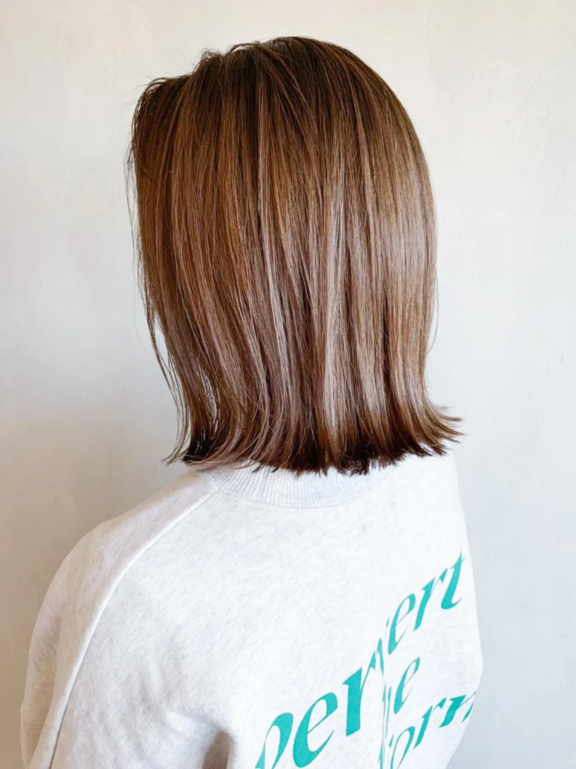 ミディアム カラー パーマ ヘアアレンジ ブラウンカラー ボブ ITbyALBUM 浦和店のヘアスタイル