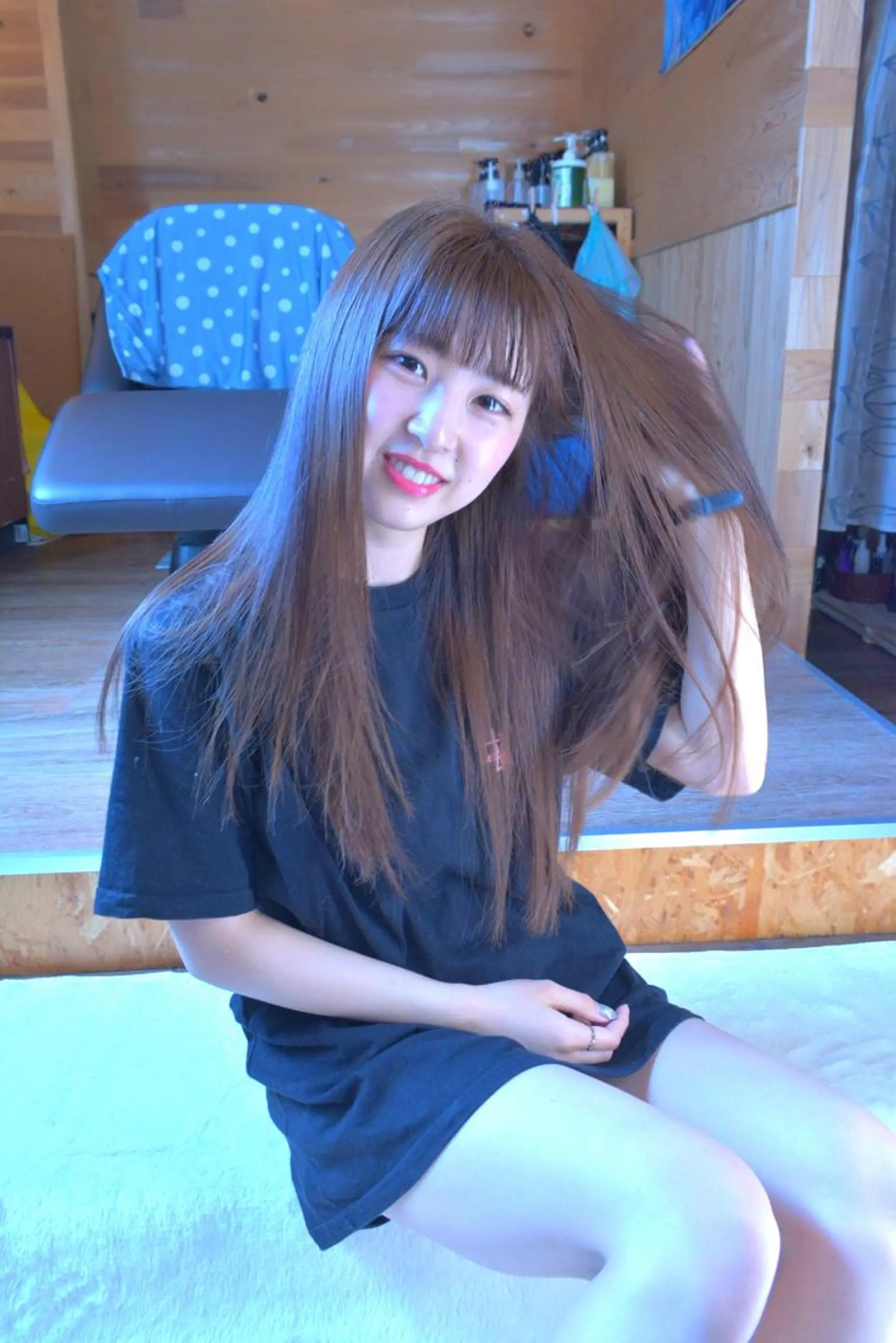 ロング カラー 透明感カラー レイヤーカット ロング ローレイヤー シースルーバング カット パーマ ヘッドスパ belle chambreイブカのその他イメージ