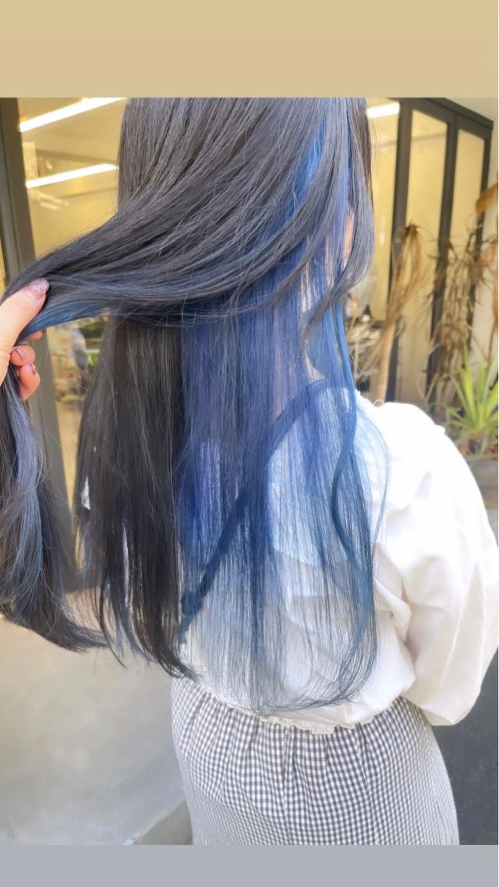 ロング カラー ブリーチ ブルーカラー ネイビーカラー ヘアカラー トリートメント 渋谷ケアブリーチ Suuのヘアスタイル