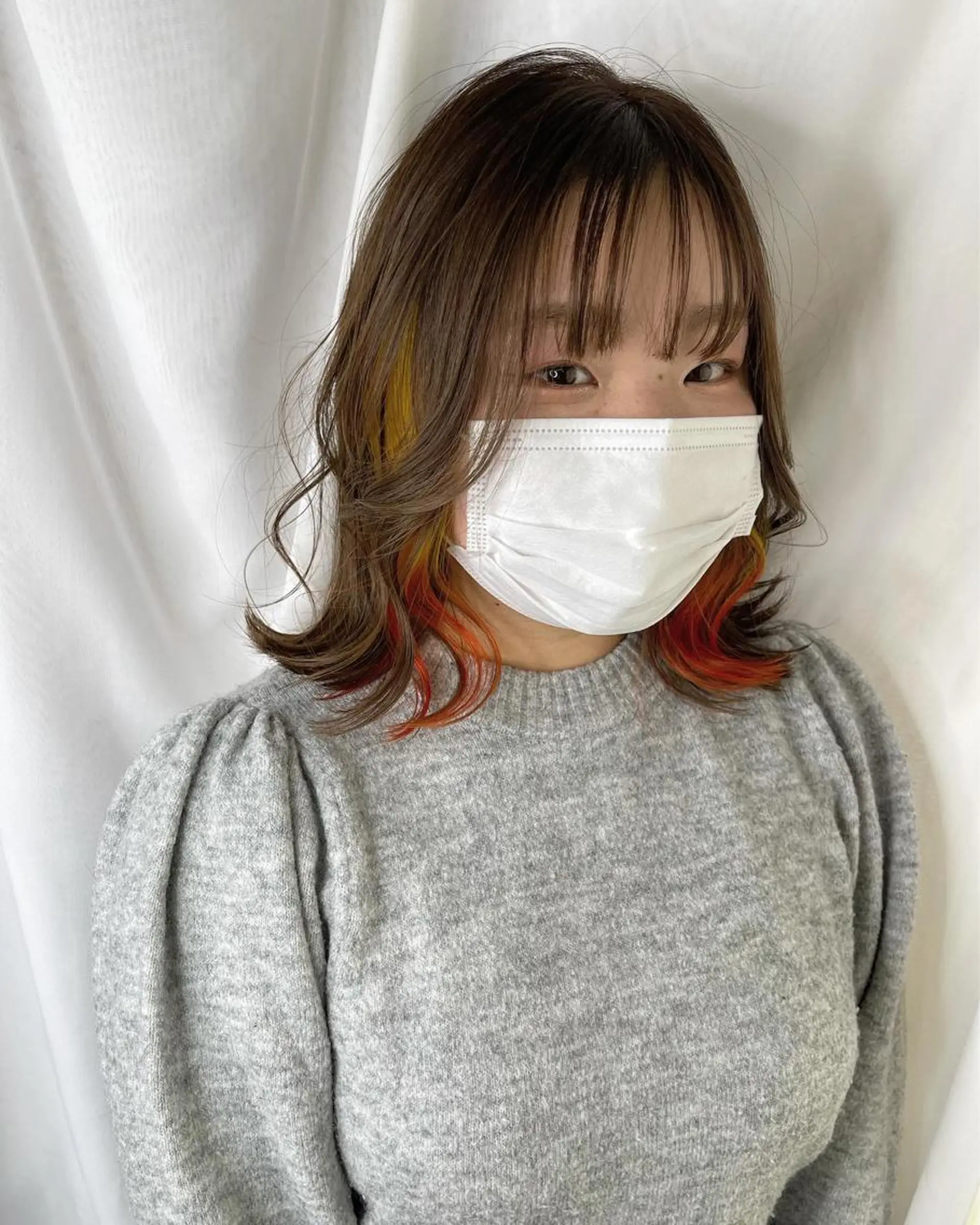 ミディアム ヘアカラー 早瀬裕之 パーマのヘアスタイル