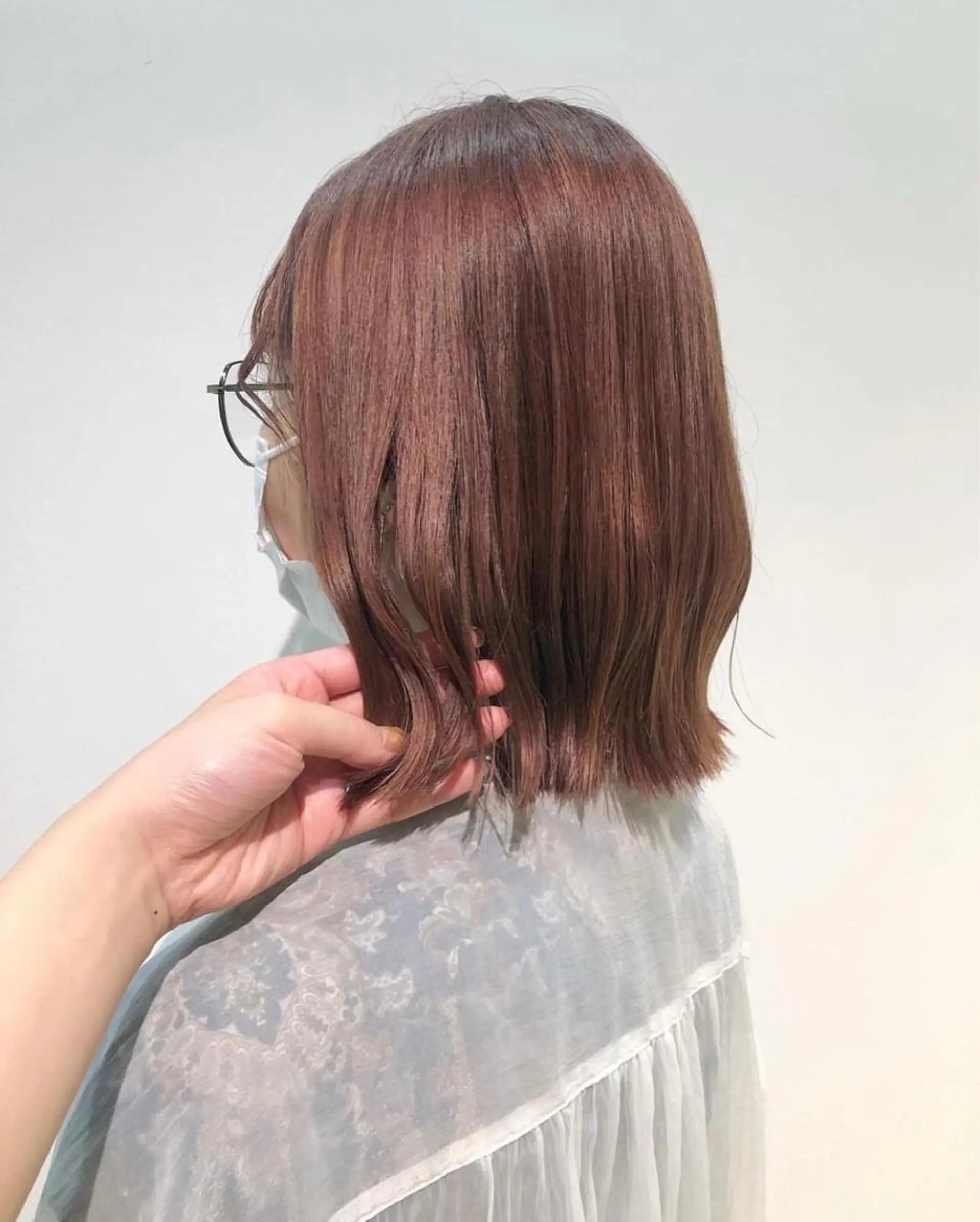 ミディアム カラー ベージュカラー ブリーチ ピンクカラー ピンクベージュ ヘアカラー トリートメント ボブレイヤー/ カラー診断/Amiのヘアスタイル