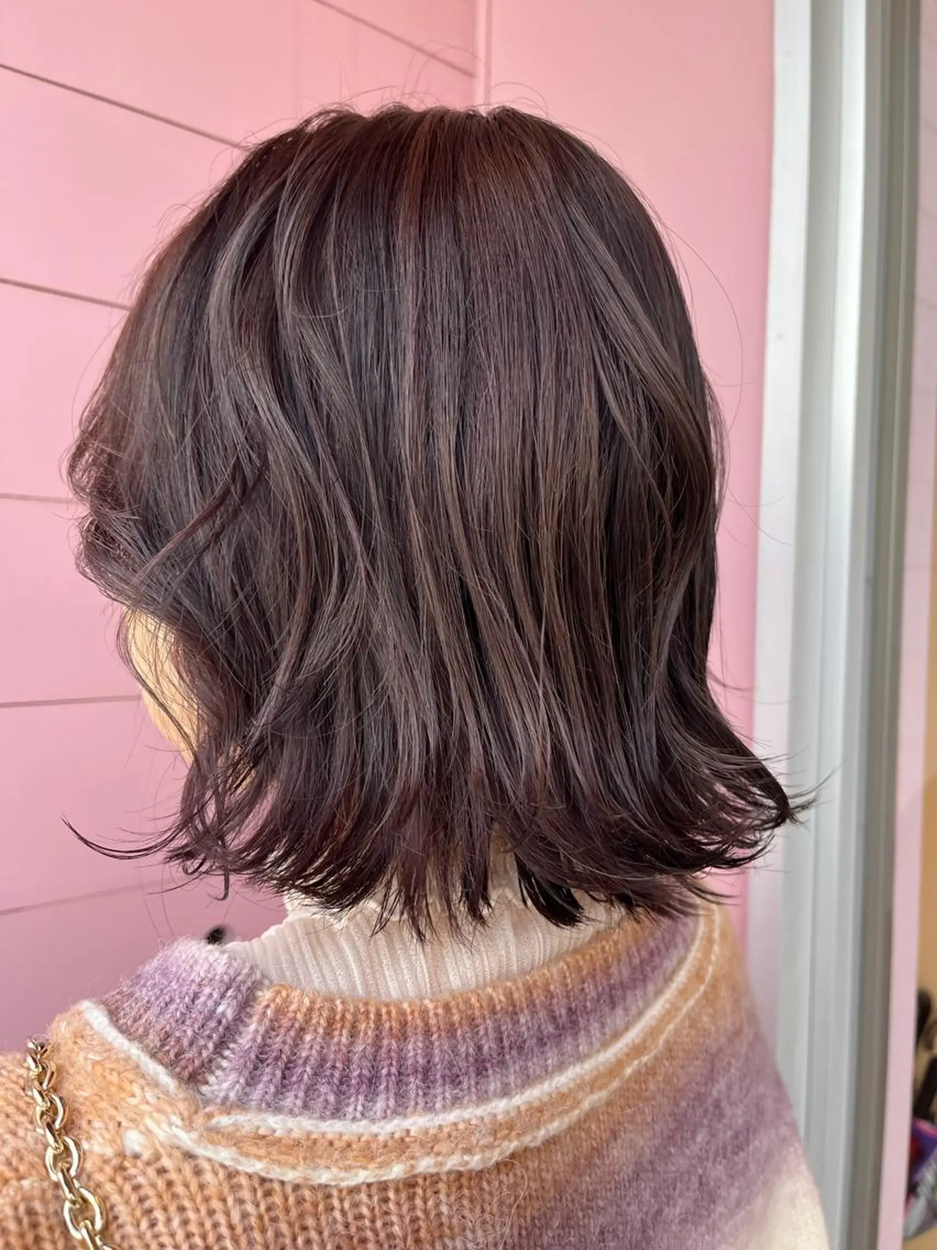 ミディアム カラー アッシュ アッシュグレー アッシュグレージュ グレージュ パープルカラー 個性派/ハイトーン ✨✨　稲吉菜々美のヘアスタイル