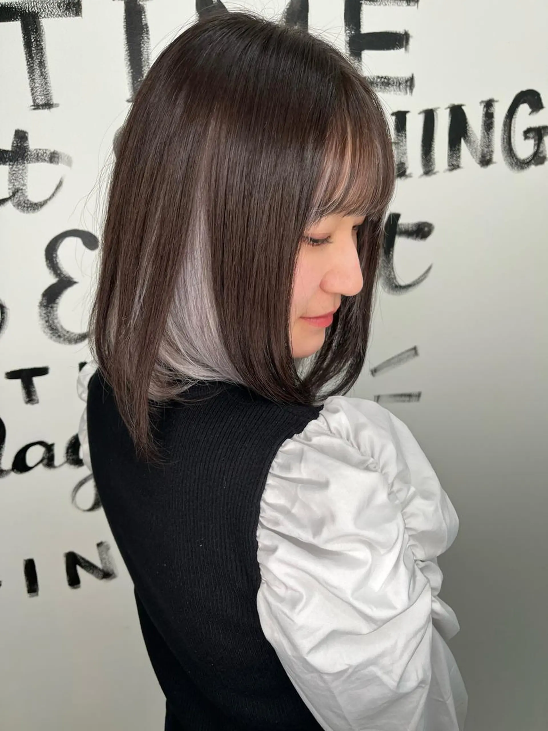 ミディアム ヘアカラー エクステ・髪質改善・ ブリーチ・吉田大介のヘアスタイル