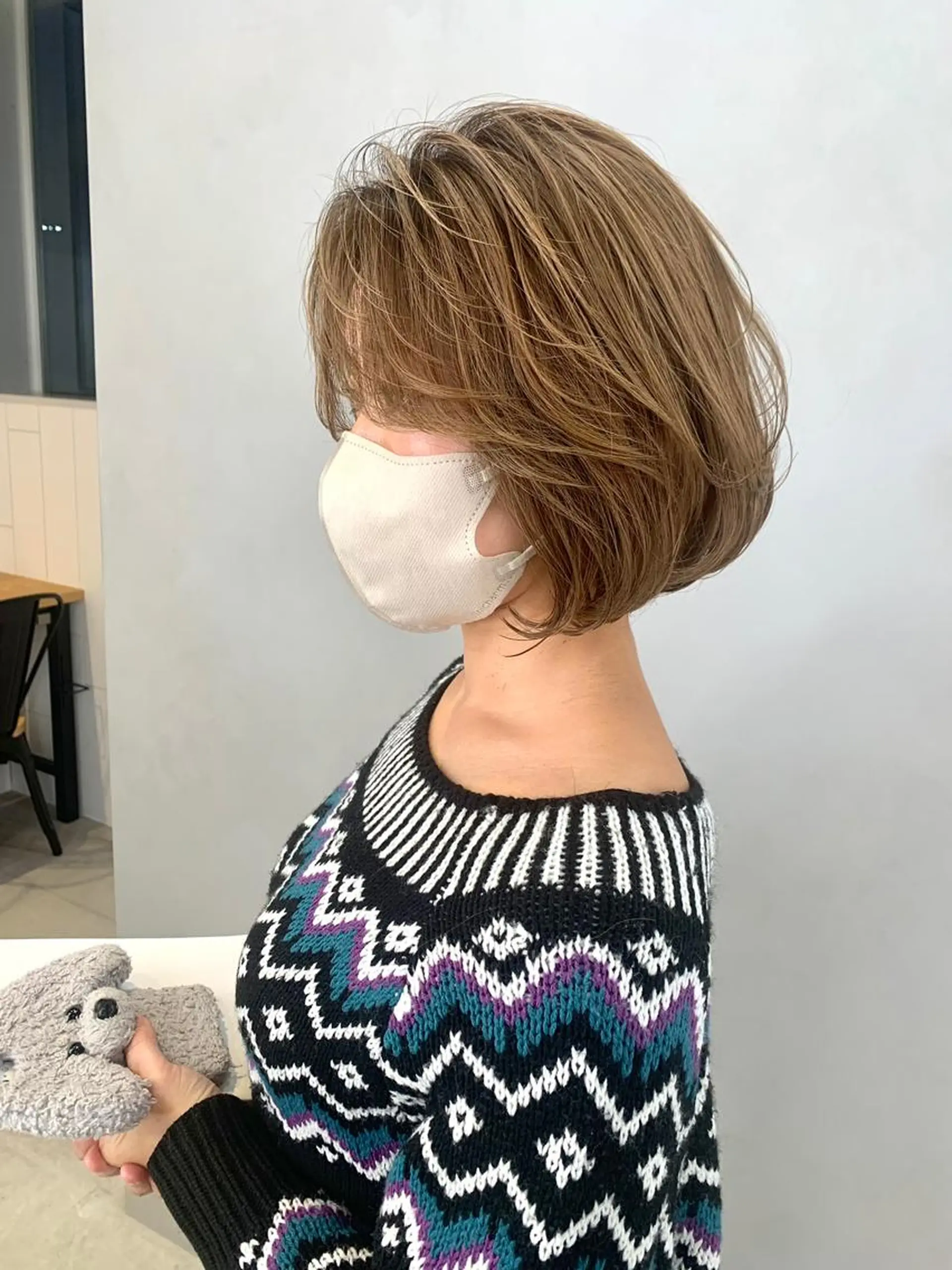 ショート カラー ベージュカラー ボブ 大人上品特化 レイヤー🇺🇸山村のヘアスタイル