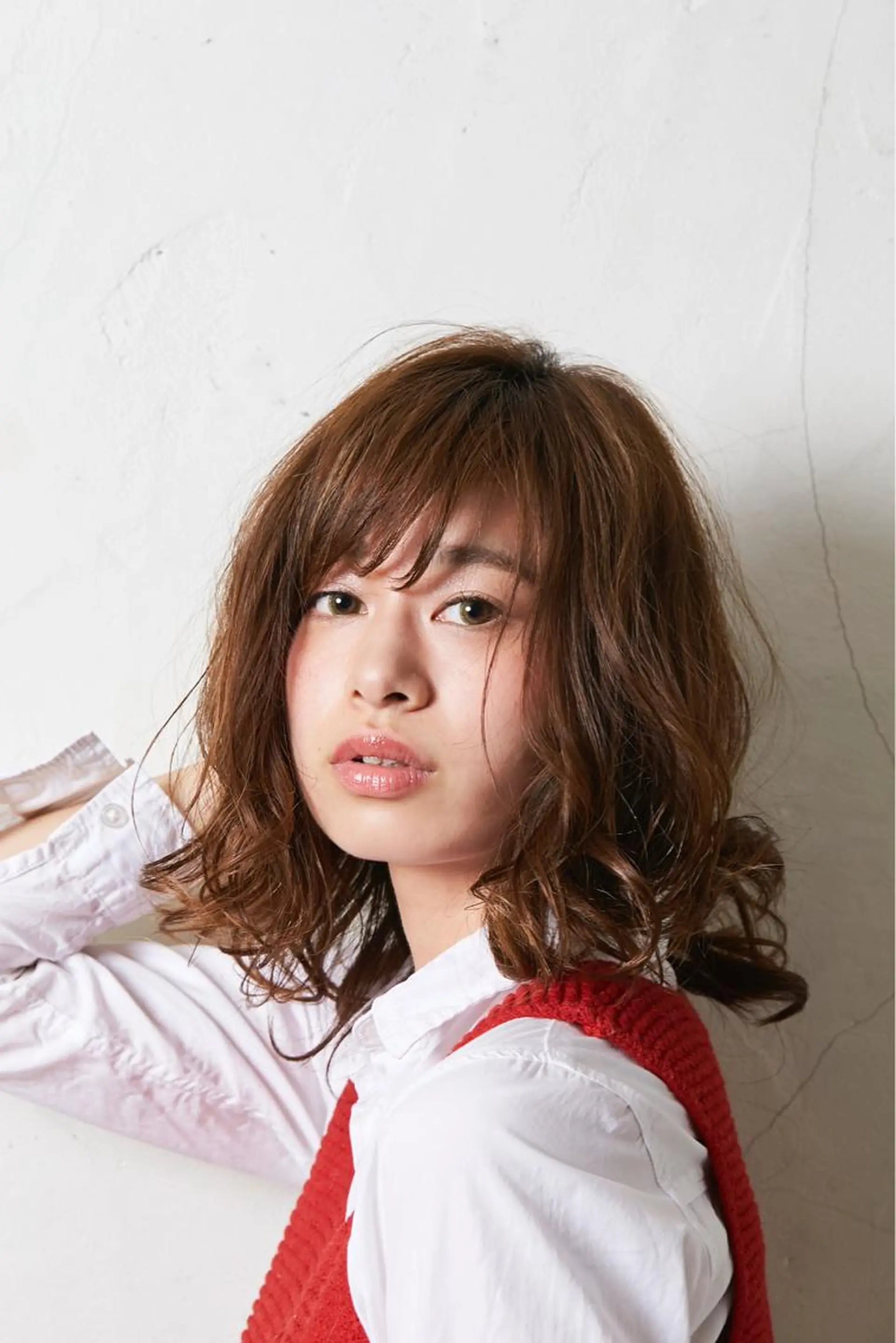 ミディアム 所渉/韓国レイヤー /ウルフカットのヘアスタイル