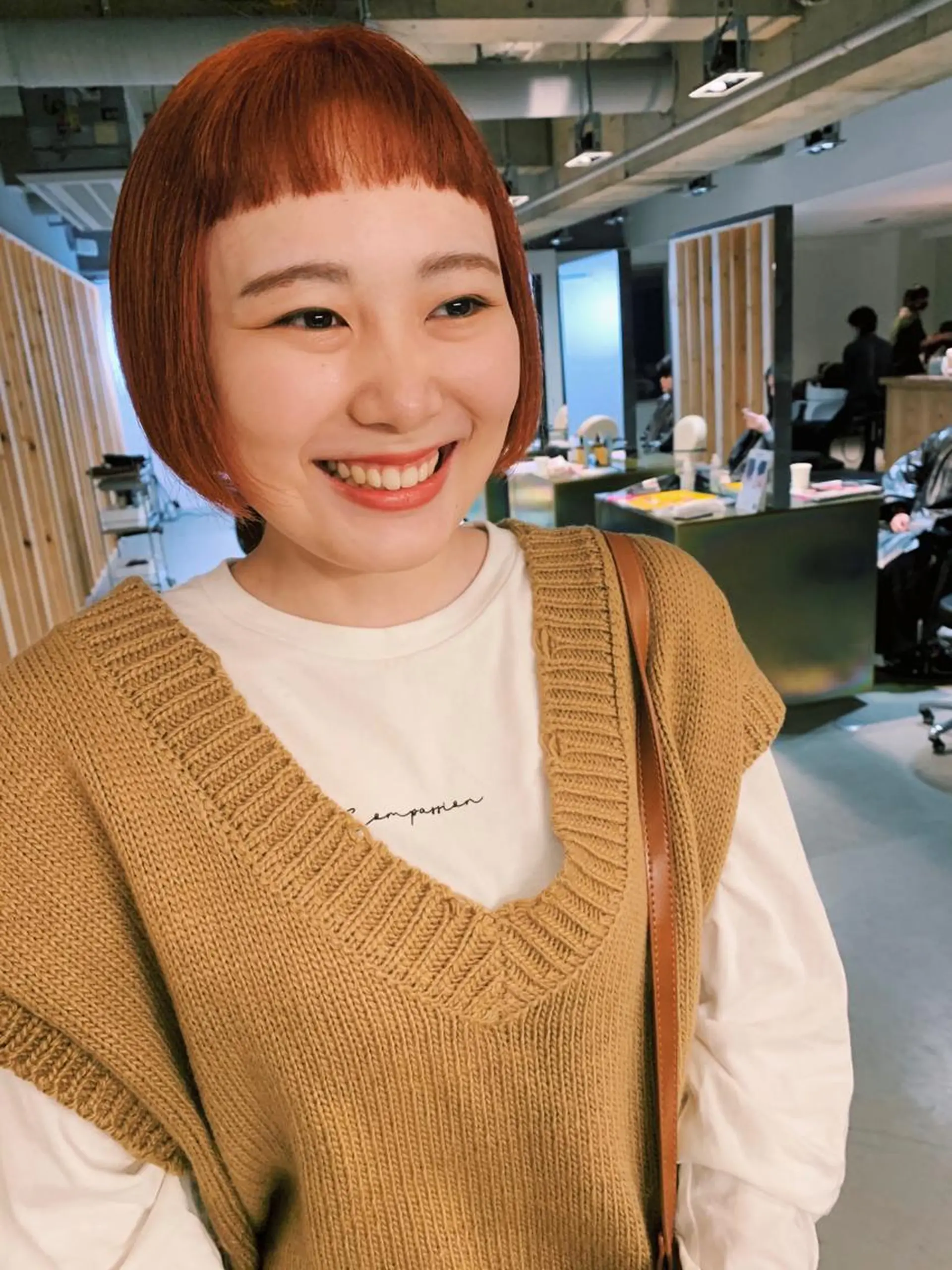 ショート カラー オレンジ ボブ カット ヘアカラー トリートメント tension 【テンション】のヘアスタイル