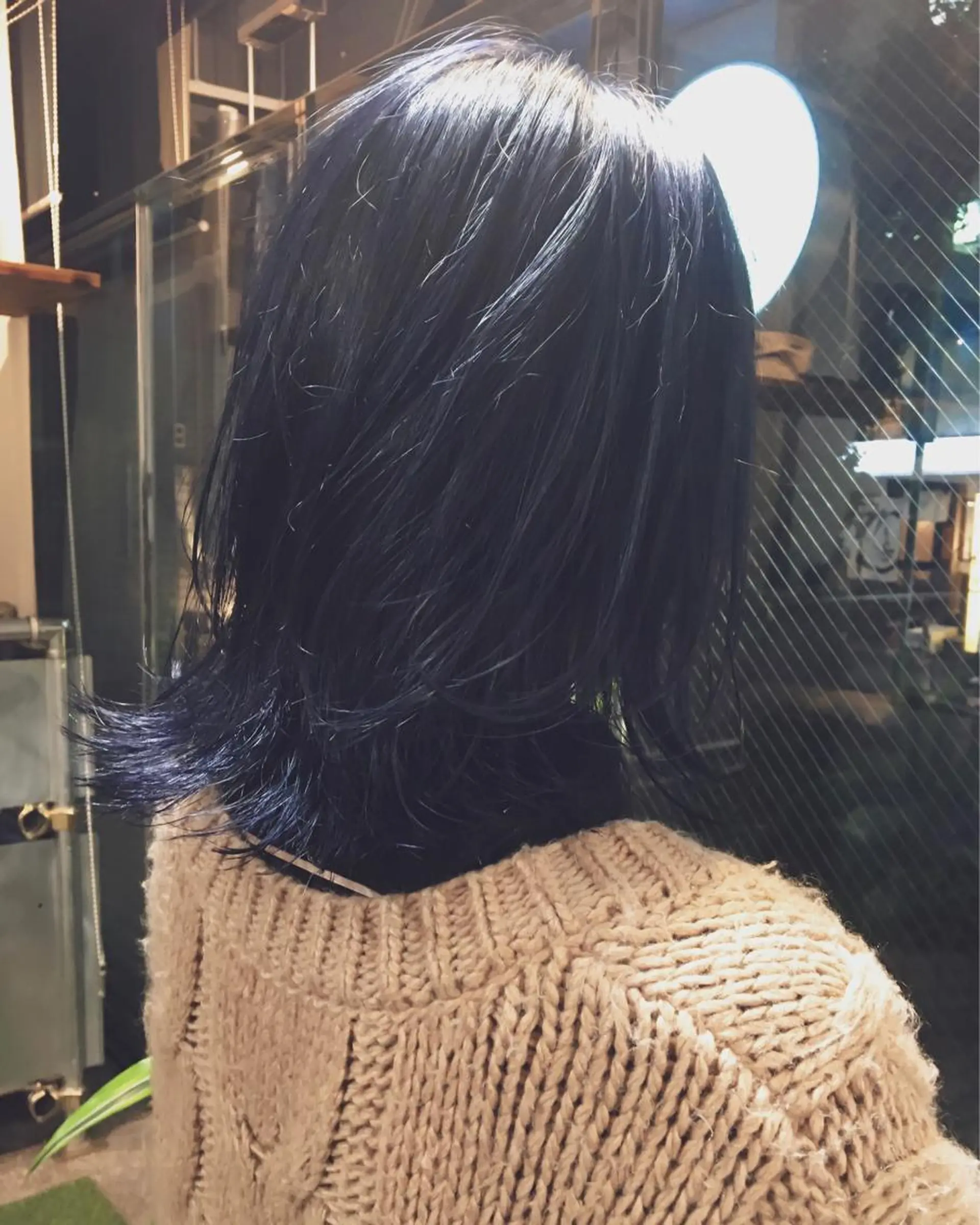 ミディアム カラー アッシュ ブルーカラー ネイビーカラー ハイトーン/レイヤー /ウルフ⭐️永田⭐️のヘアスタイル