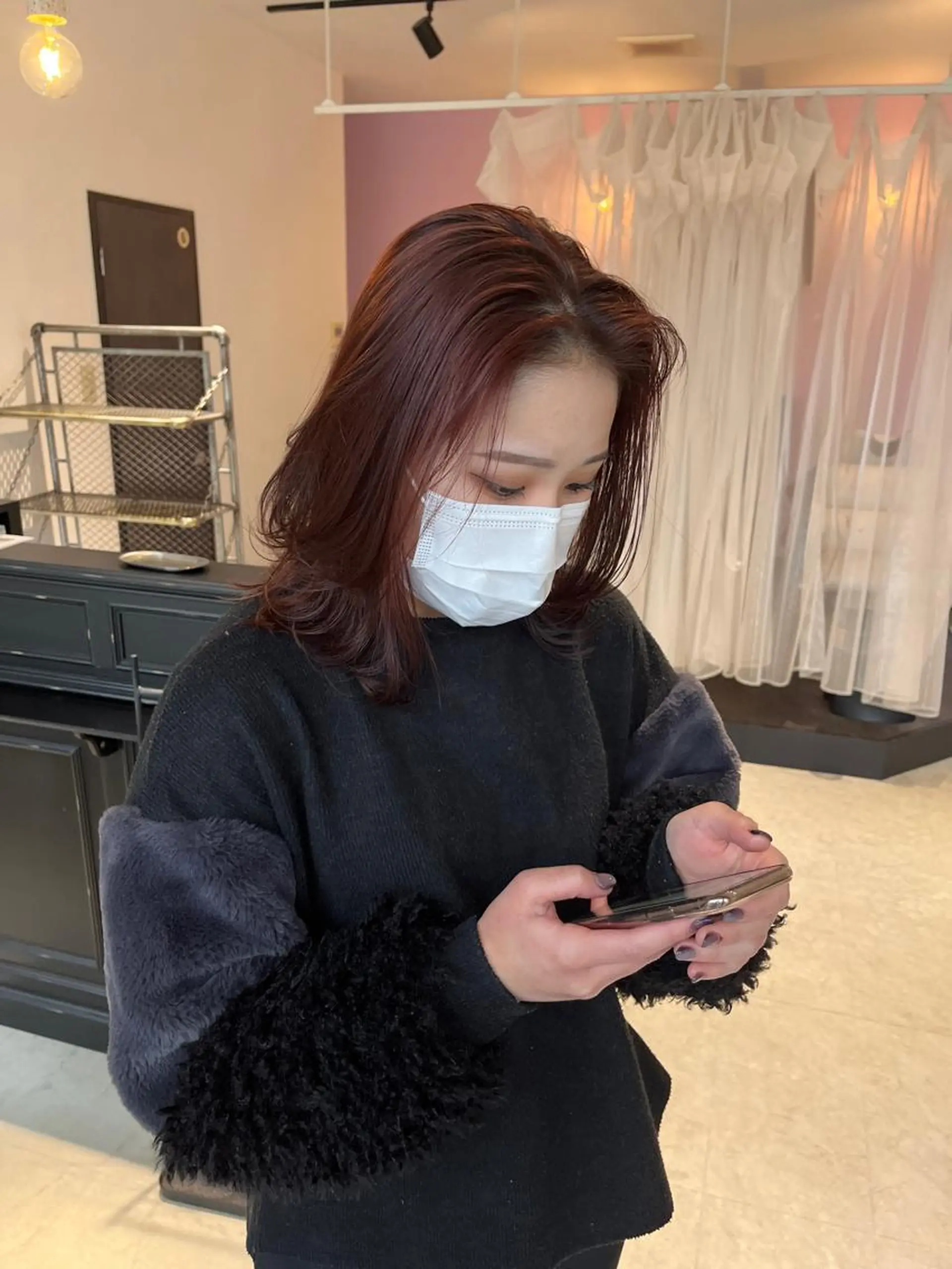 カラー レッドカラー MATTY azusaのヘアスタイル