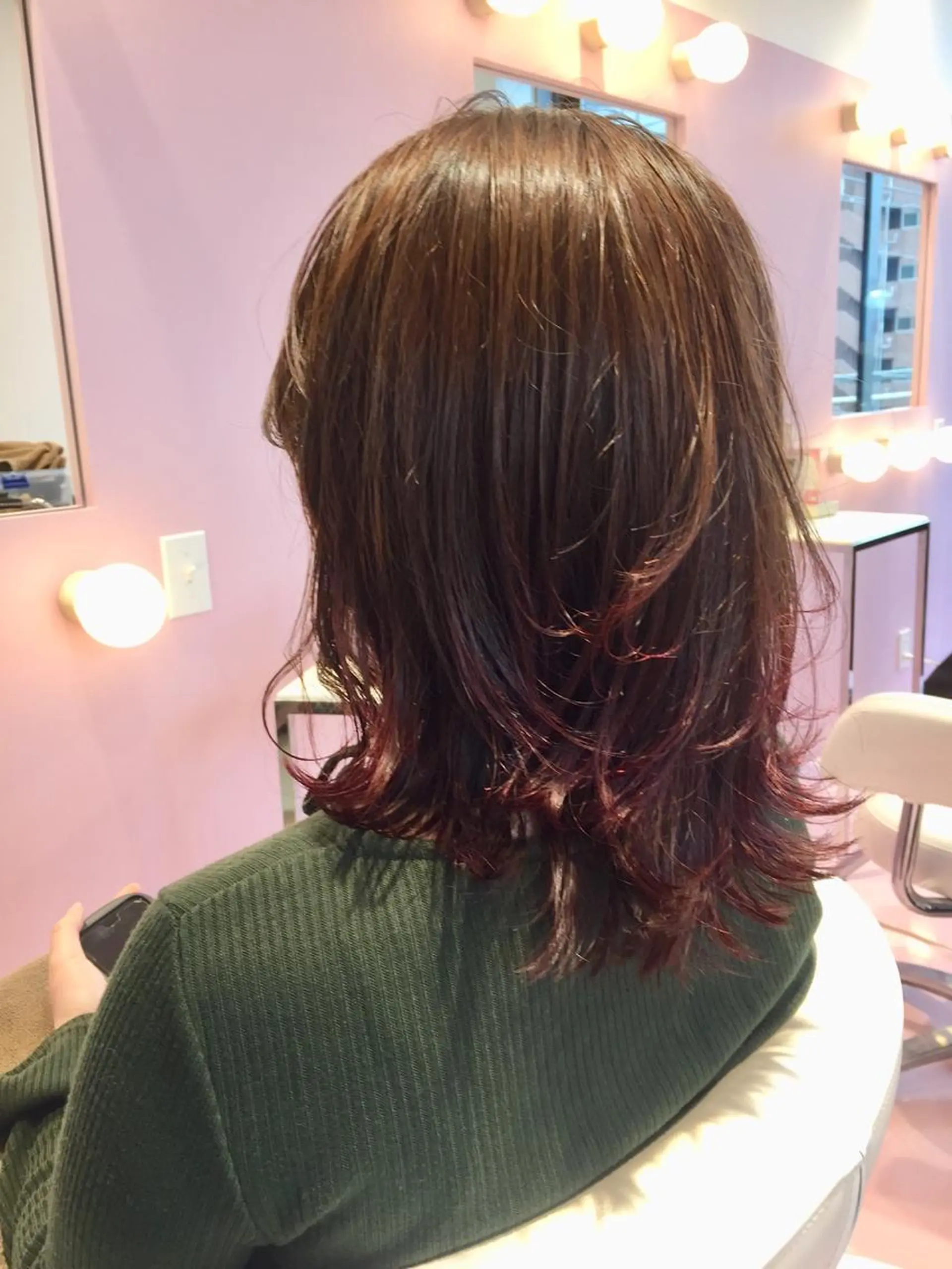 ミディアム ヘアカラー トリートメント 所渉/韓国レイヤー /ウルフカットのヘアスタイル