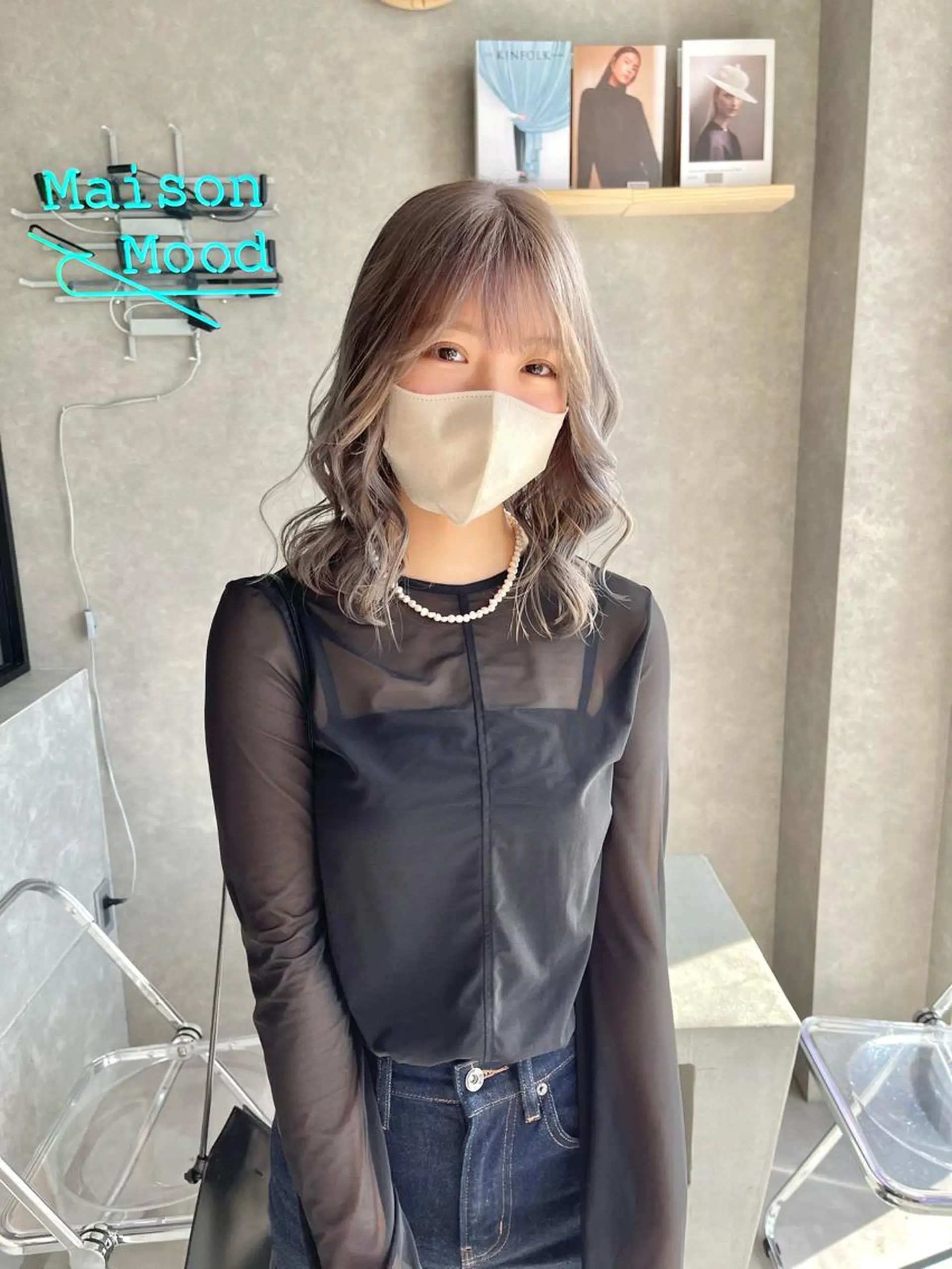 ミディアム カラー カット ヘアカラー トリートメント 一ノ瀬 暁のヘアスタイル