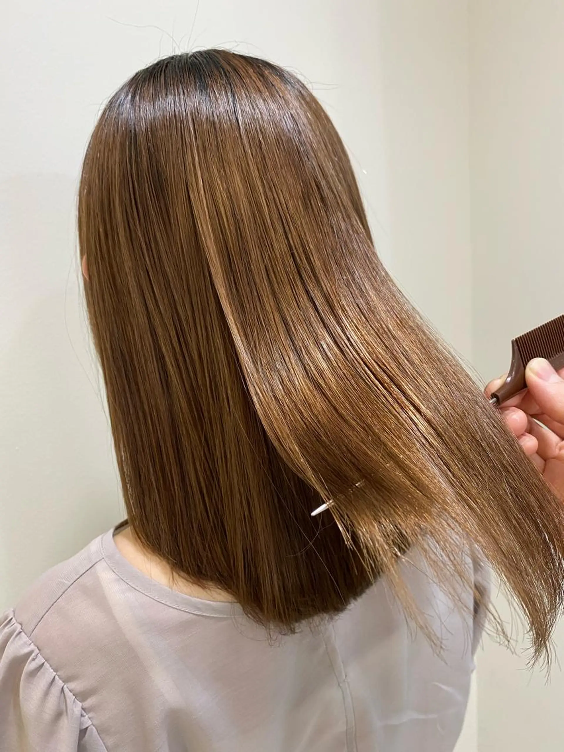 セミロング セミロングパーマ 髪質改善 縮毛矯正 トリートメント 酸性ストレート 縮毛矯正 トリートメント コテ巻き風パーマ/ 髪質改善/河島恭平のヘアスタイル