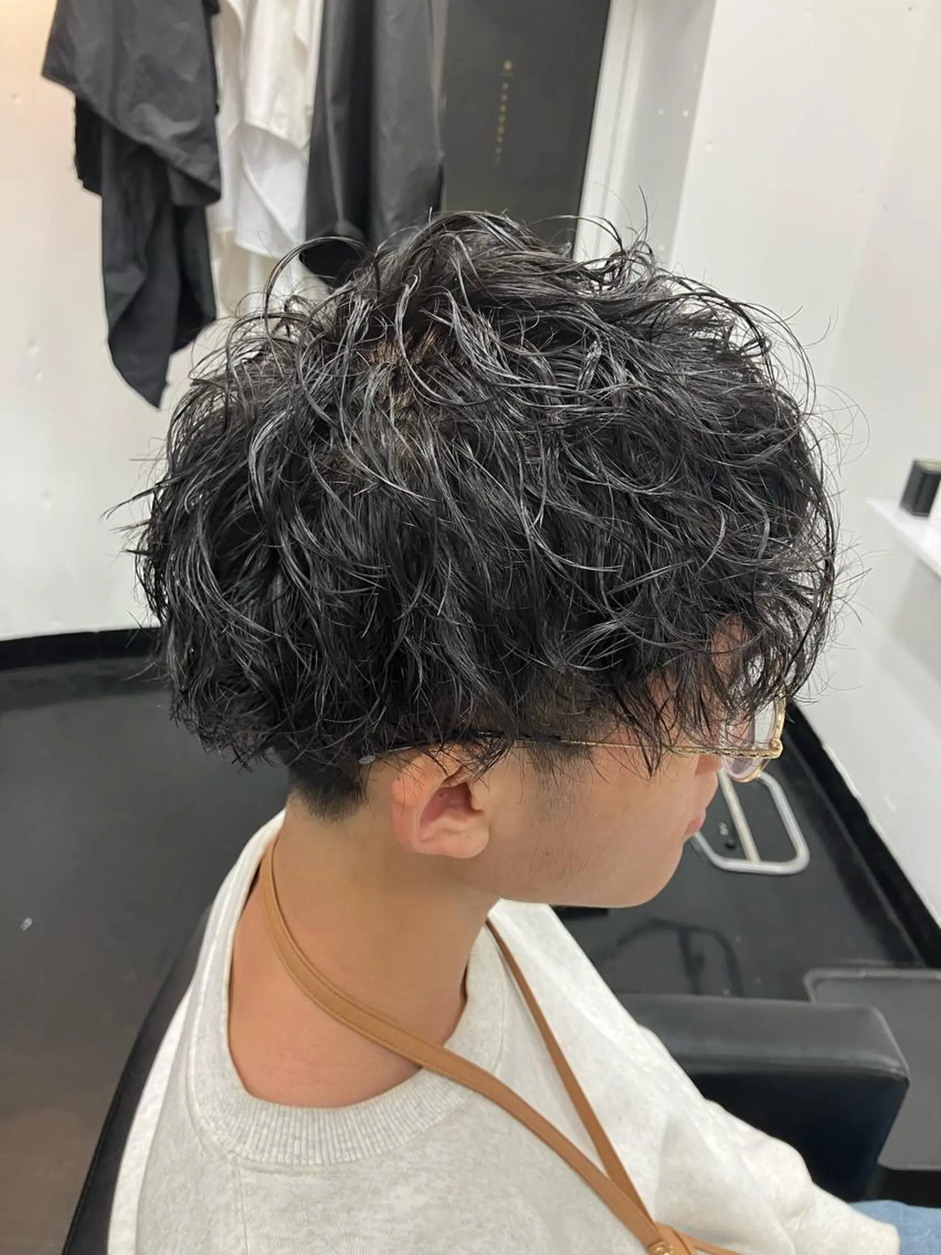 ミディアム パーマ 段下 航一郎のヘアスタイル