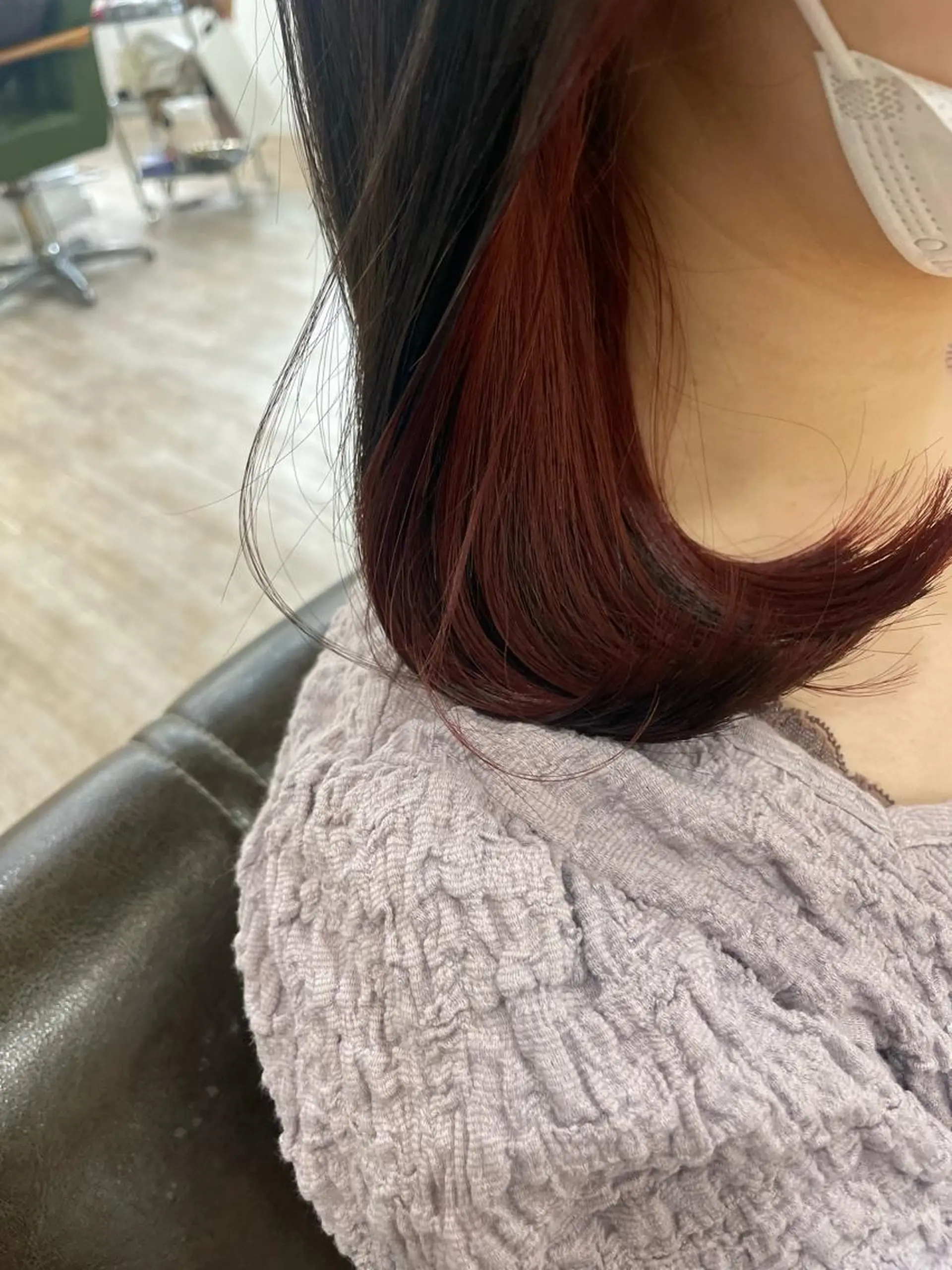 ミディアム ヘアカラー トリートメント ウルフカット/ボブ りなのヘアスタイル