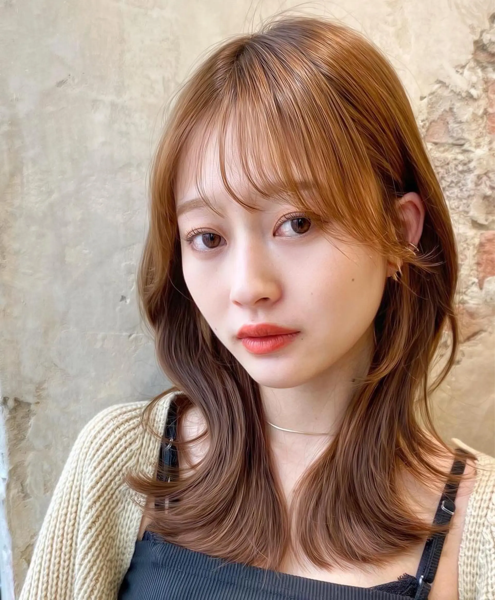 ミディアム カラー On所属・顔まわりカット🌟 くびれヘア/寺門遥輝のヘアスタイル