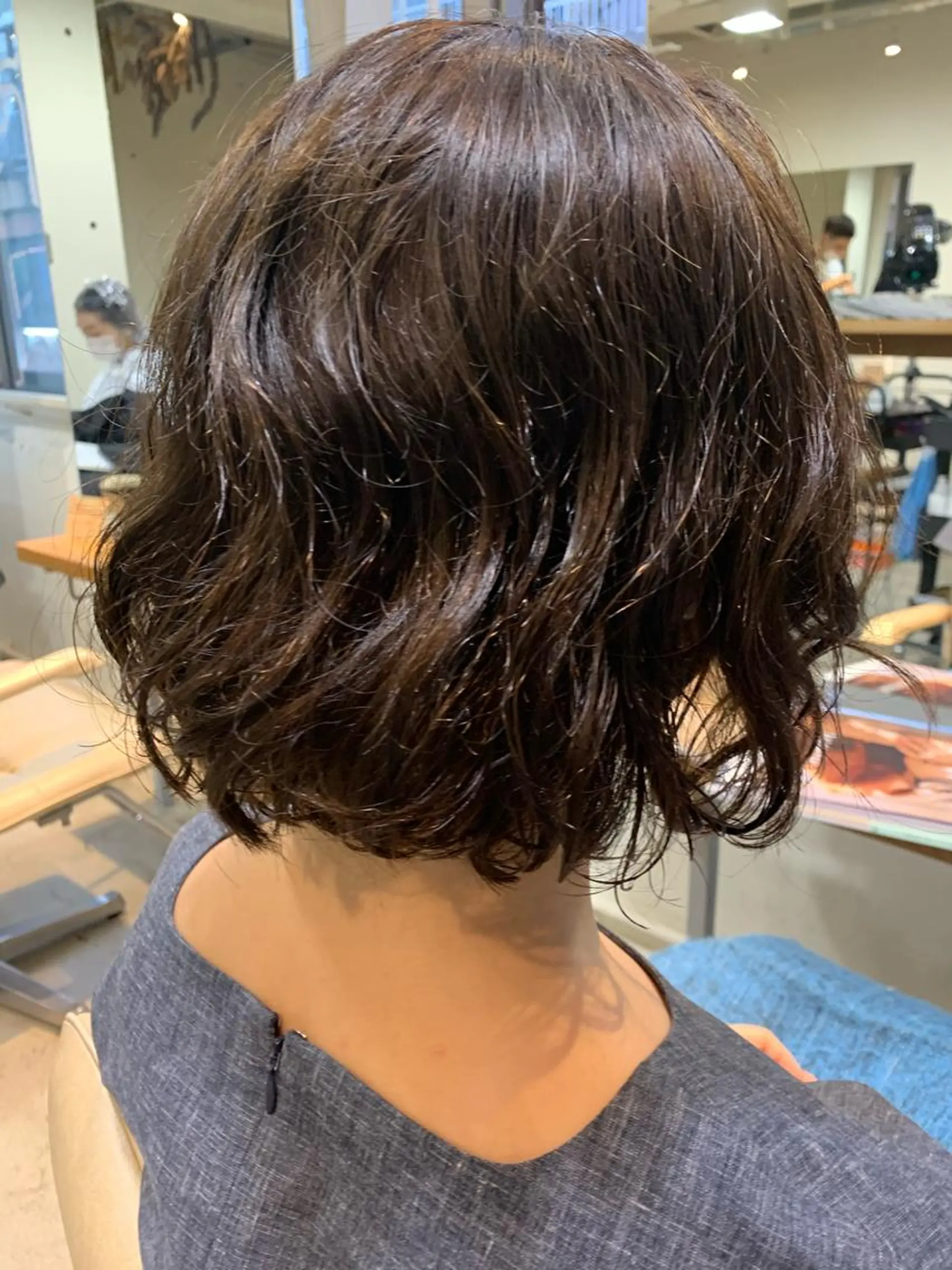 ミディアム ボブ パーマ美容師 hanaのヘアスタイル