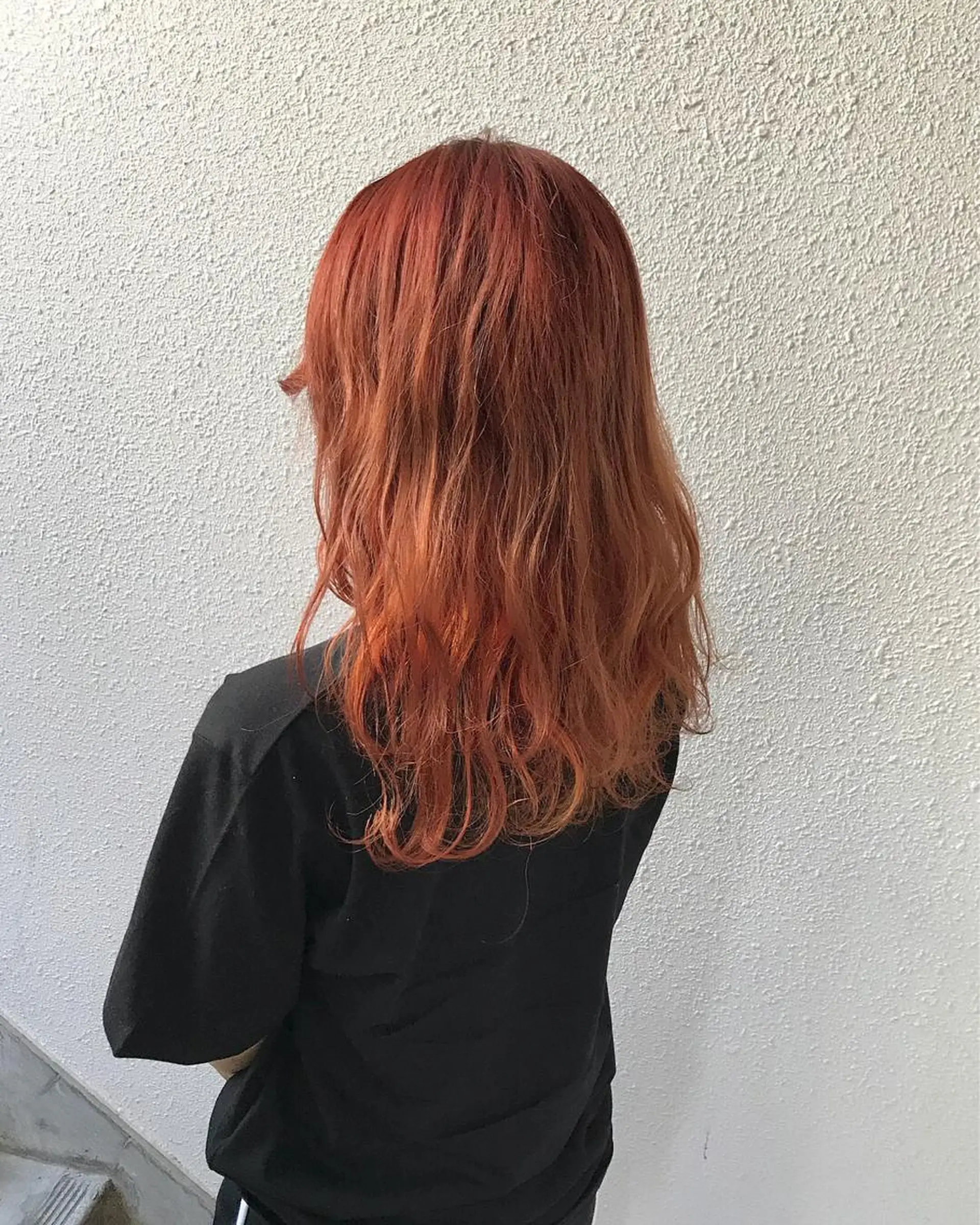 セミロング カラー ブリーチ インナーカラー オレンジ インナーカラー/天神 ブリーチ/吉田のヘアスタイル