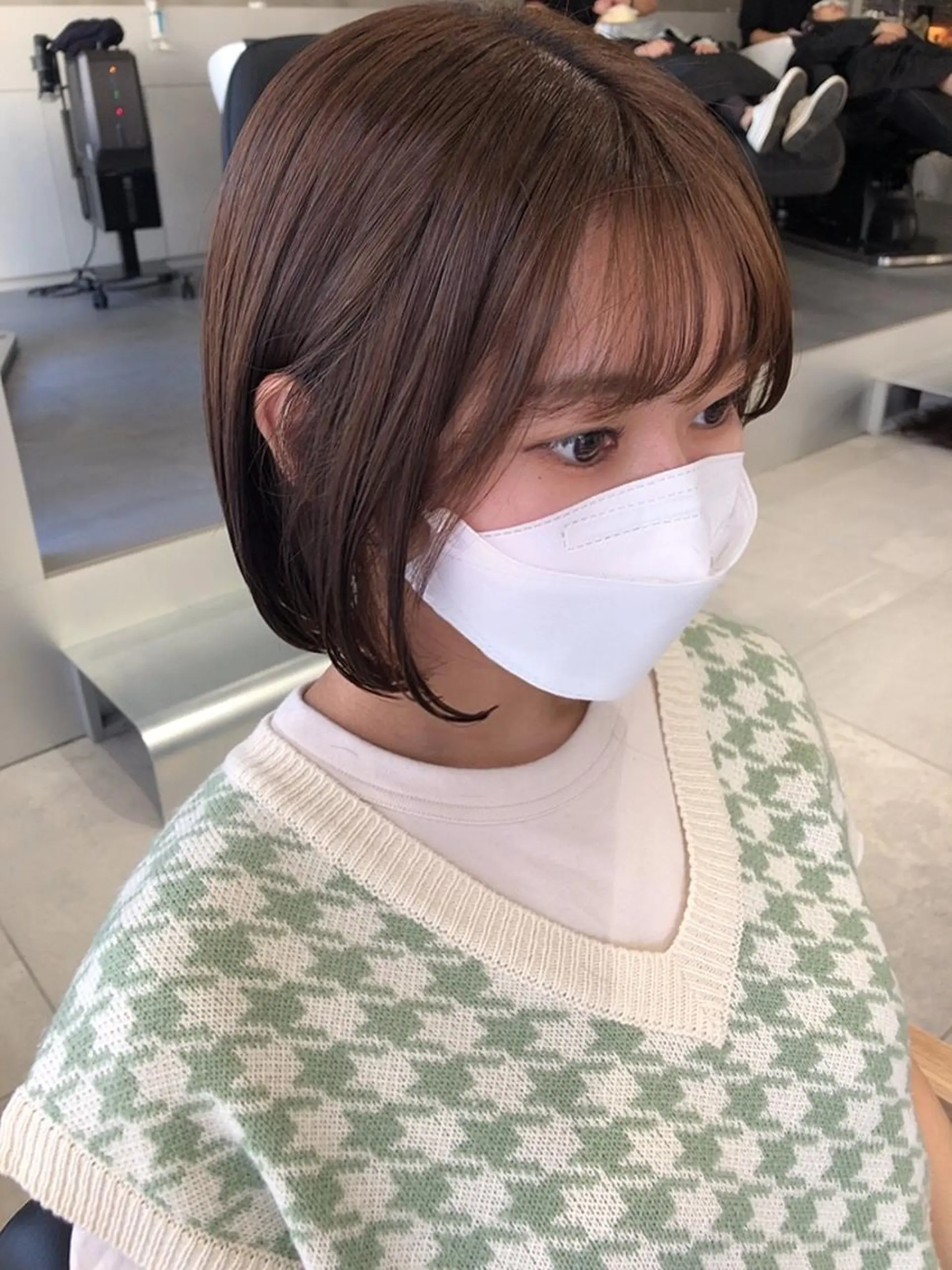 ショート ボブ 小顔カット カット ヘアカラー トリートメント ヘッドスパ ヘアセット ✨透明感ケアカラー✨ 長野ゆきなのヘアスタイル