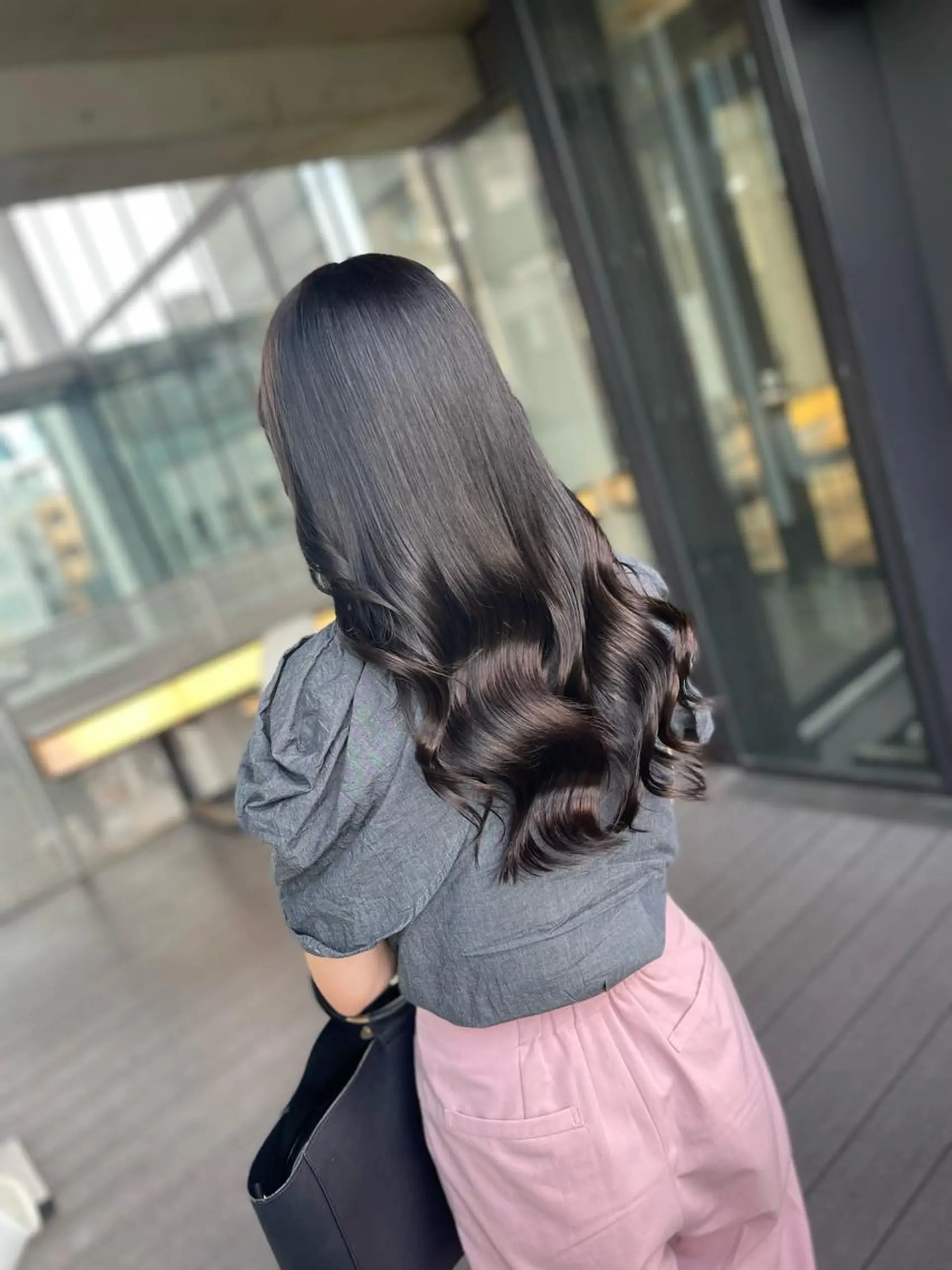 セミロング カラー くせ毛 髪質改善 カット ヘアカラー トリートメント 今井 勝也のヘアスタイル