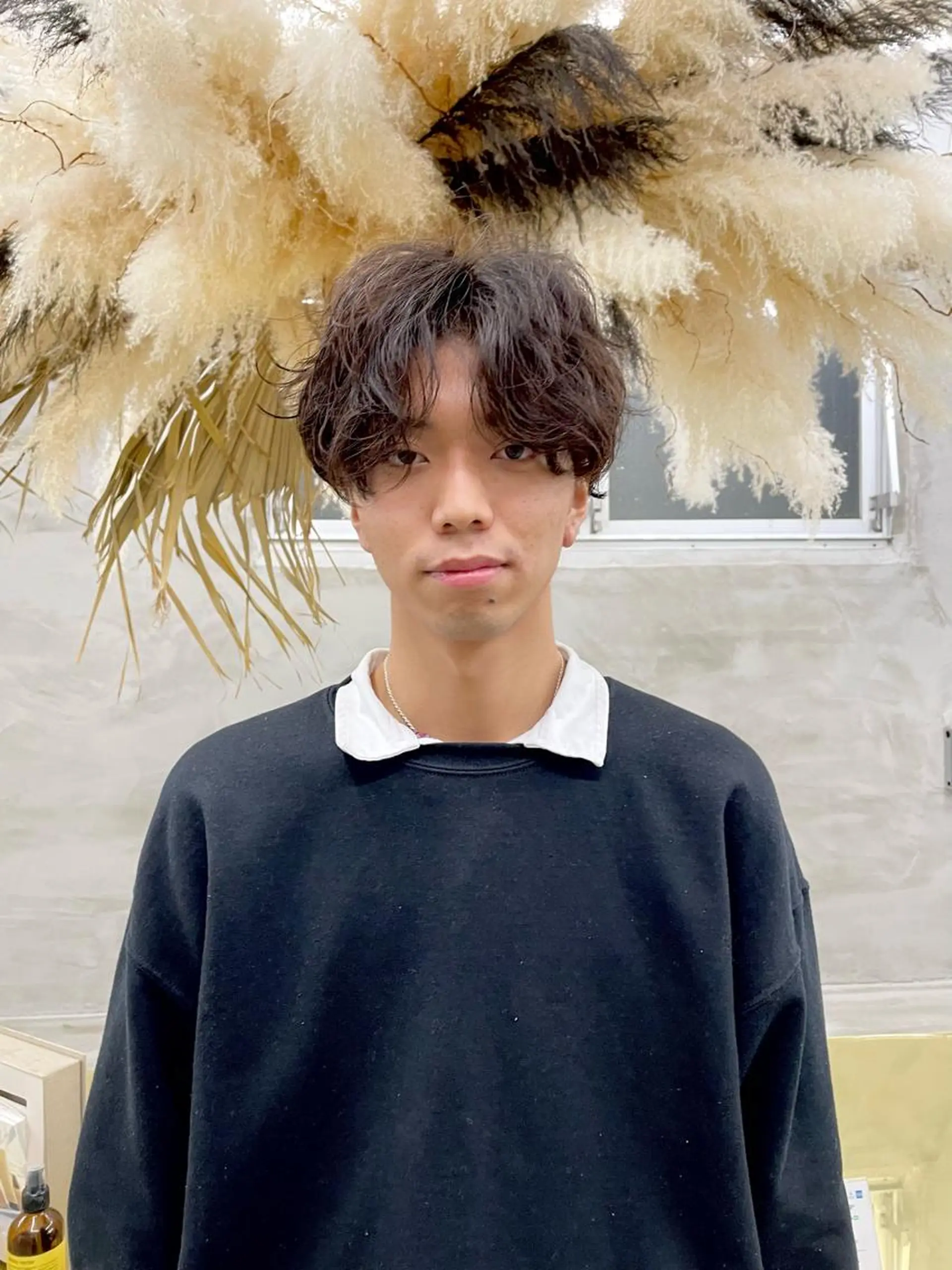 ショート パーマ メンズ メンズバレイヤージュ メンズブリーチ センターパート フェードカット メンズハイライト ハイトーン/レイヤー 🌸さくらのヘアスタイル