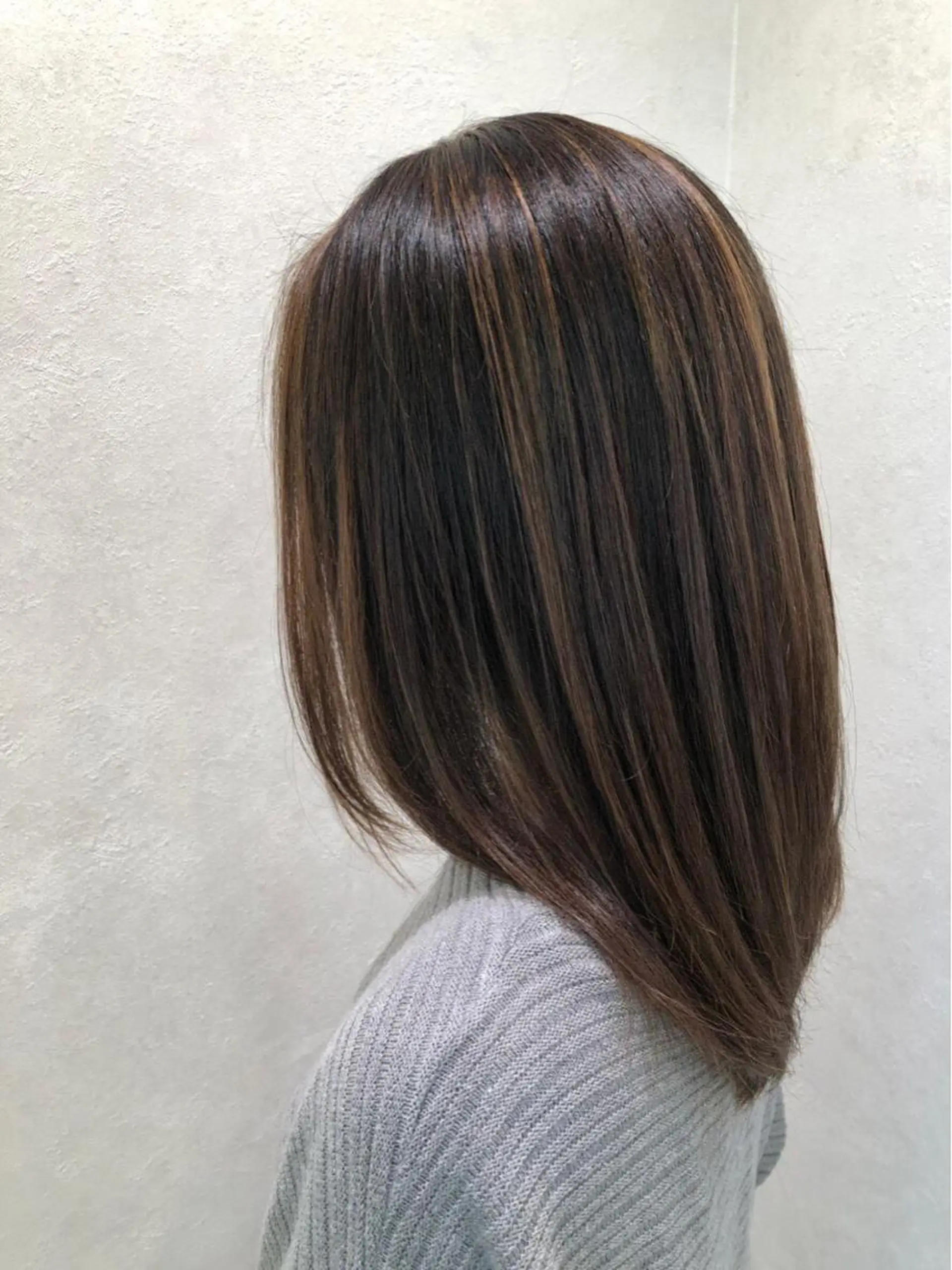 セミロング カット ヘアカラー トリートメント 小松崎 結花のヘアスタイル