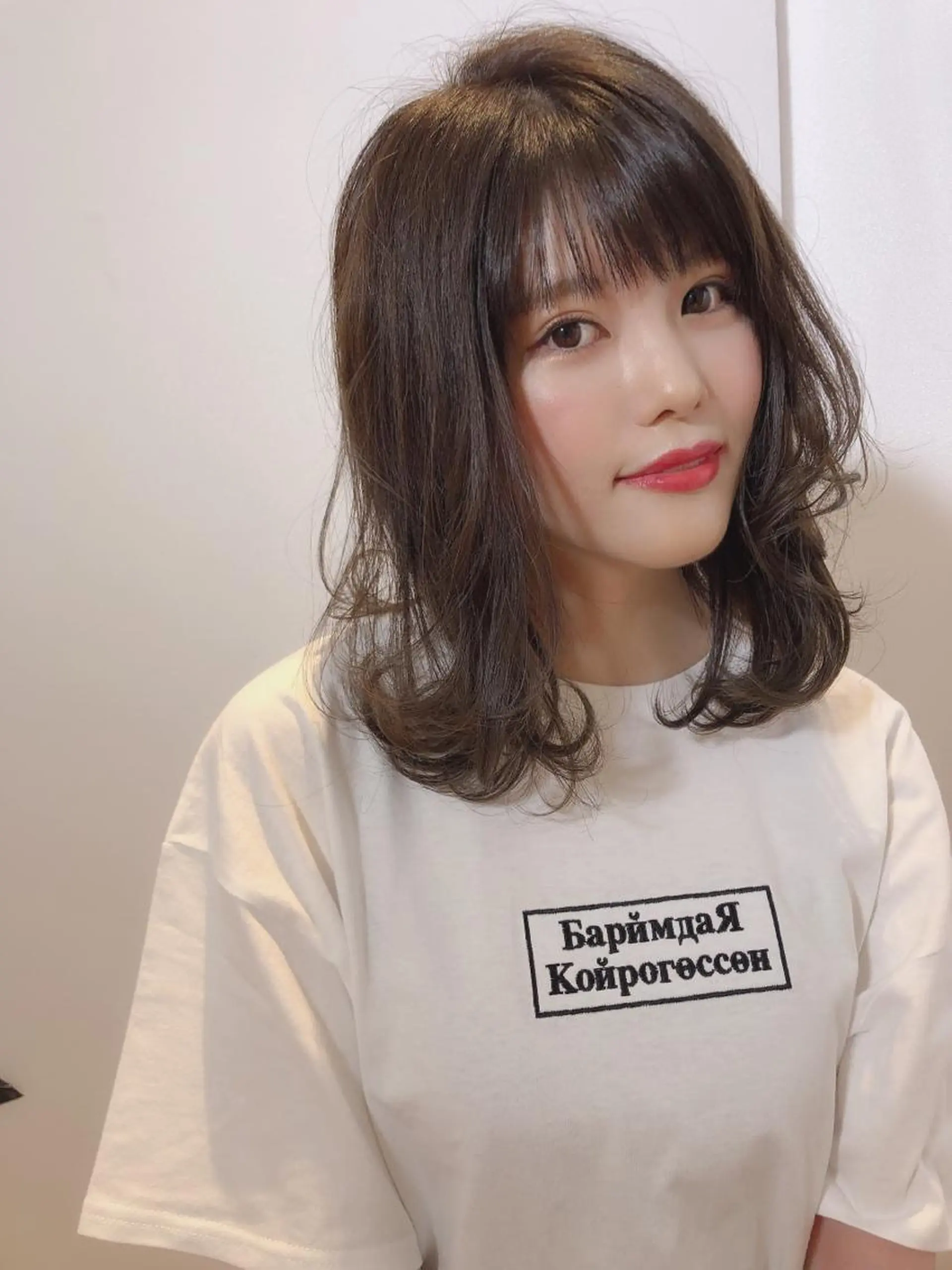 ミディアム カラー 店長/mao/ 前髪/顔周りカットのヘアスタイル