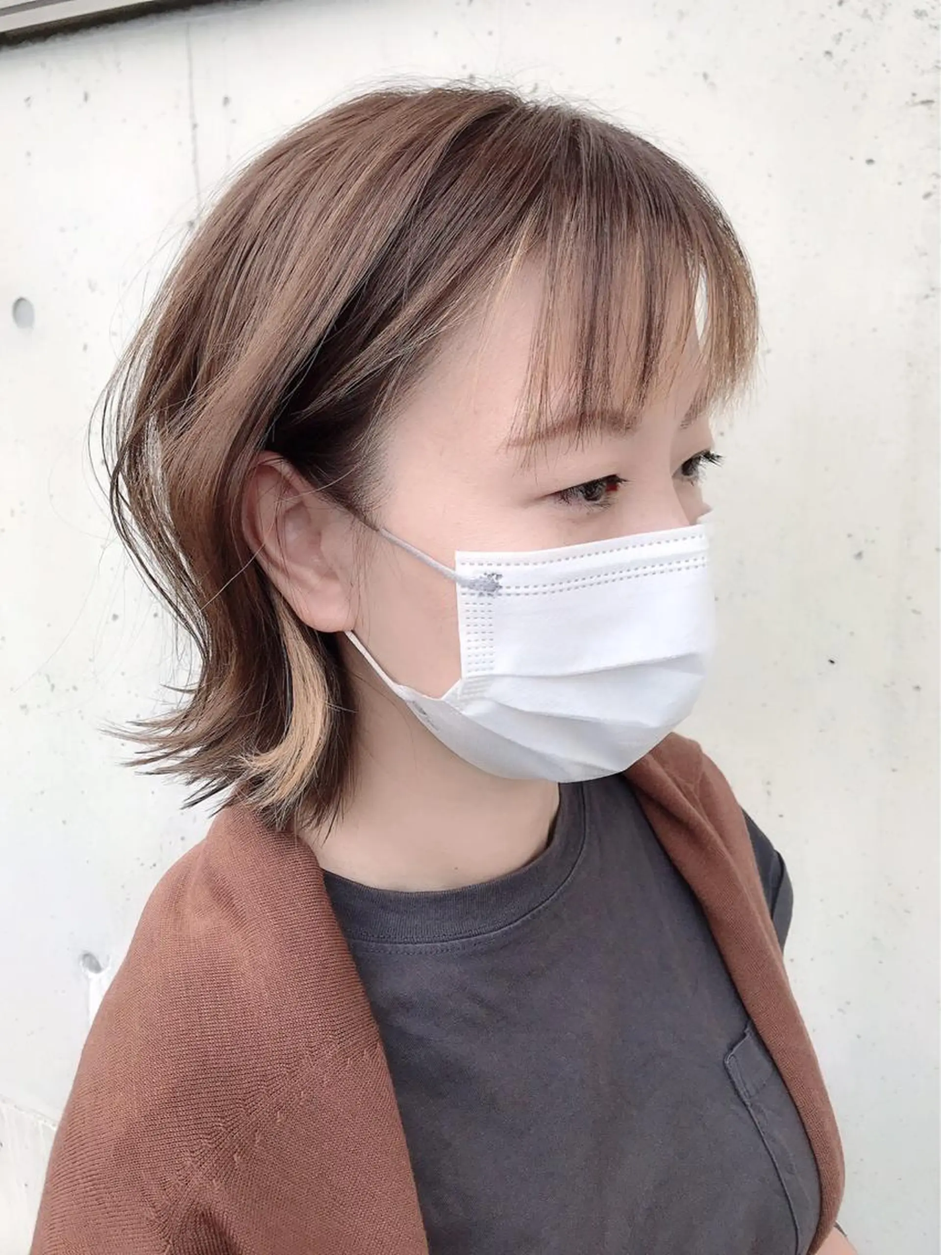 ミディアム ミストバング 福元 保雄のヘアスタイル