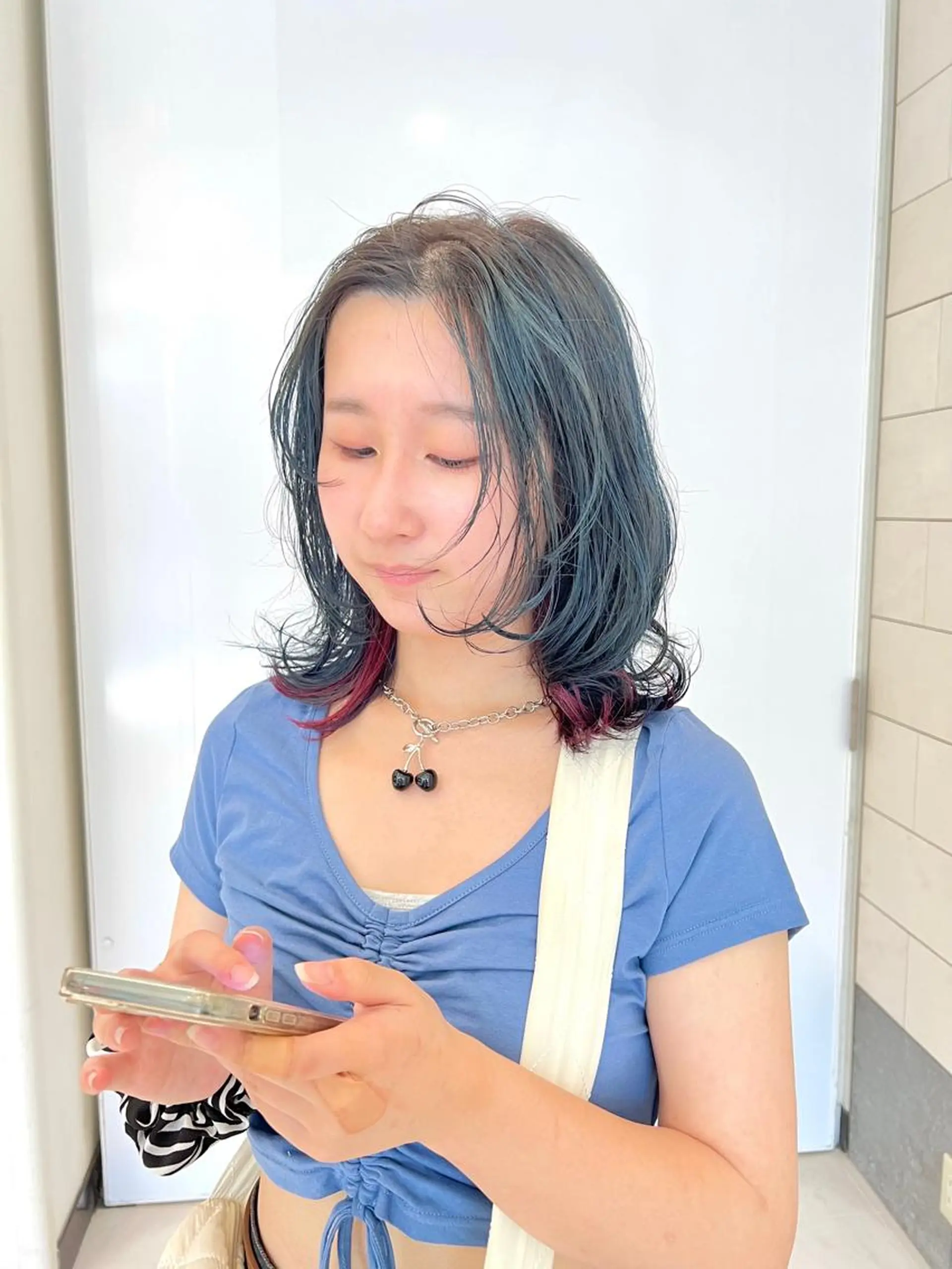 ミディアム フルガキ ハルカ天神美容室のヘアスタイル