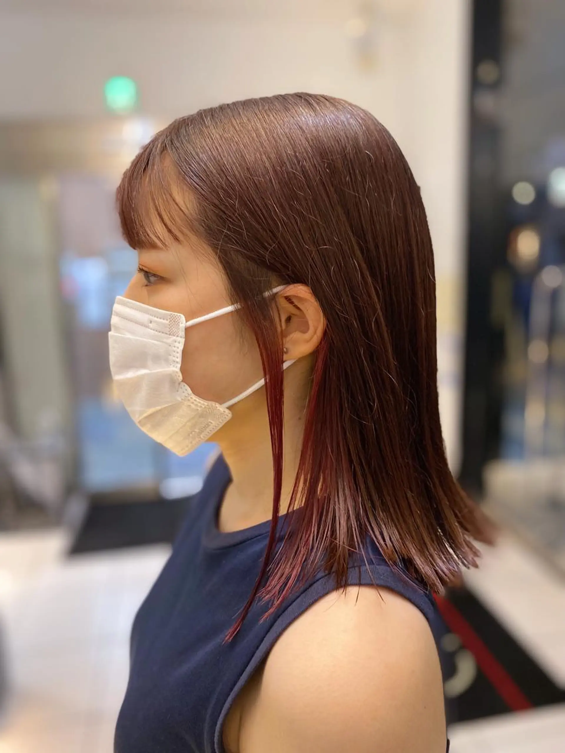 ミディアム カット ヘアカラー トリートメント YASU🍎CUT 赤系カラー/ヘアケアのヘアスタイル