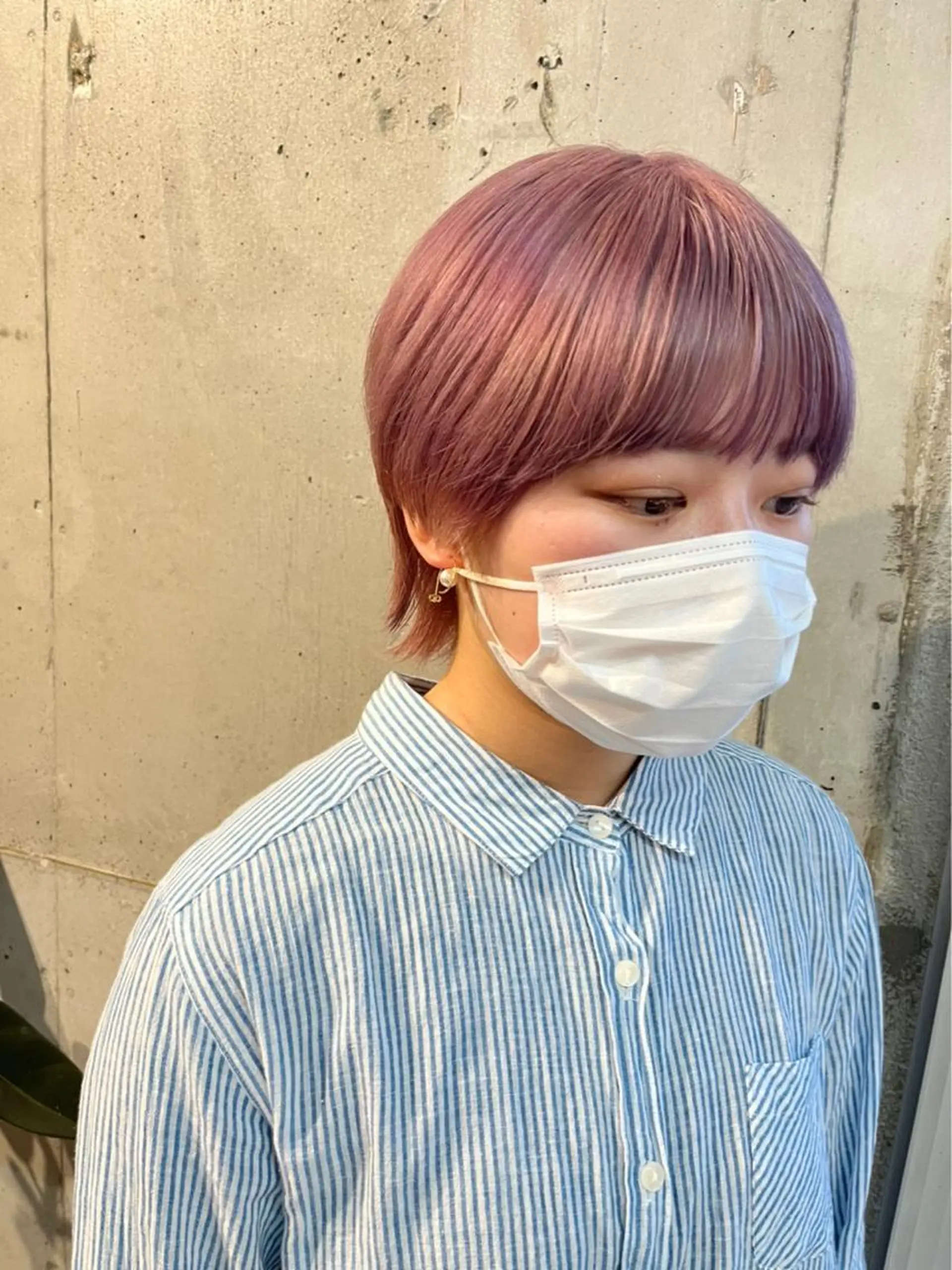 ショート 韓国風カラー ハイライト 韓国風ヘア レイヤーカット ウルフカット カット ヘアカラー トリートメント lani ブリーチ /ダブルカラーのヘアスタイル
