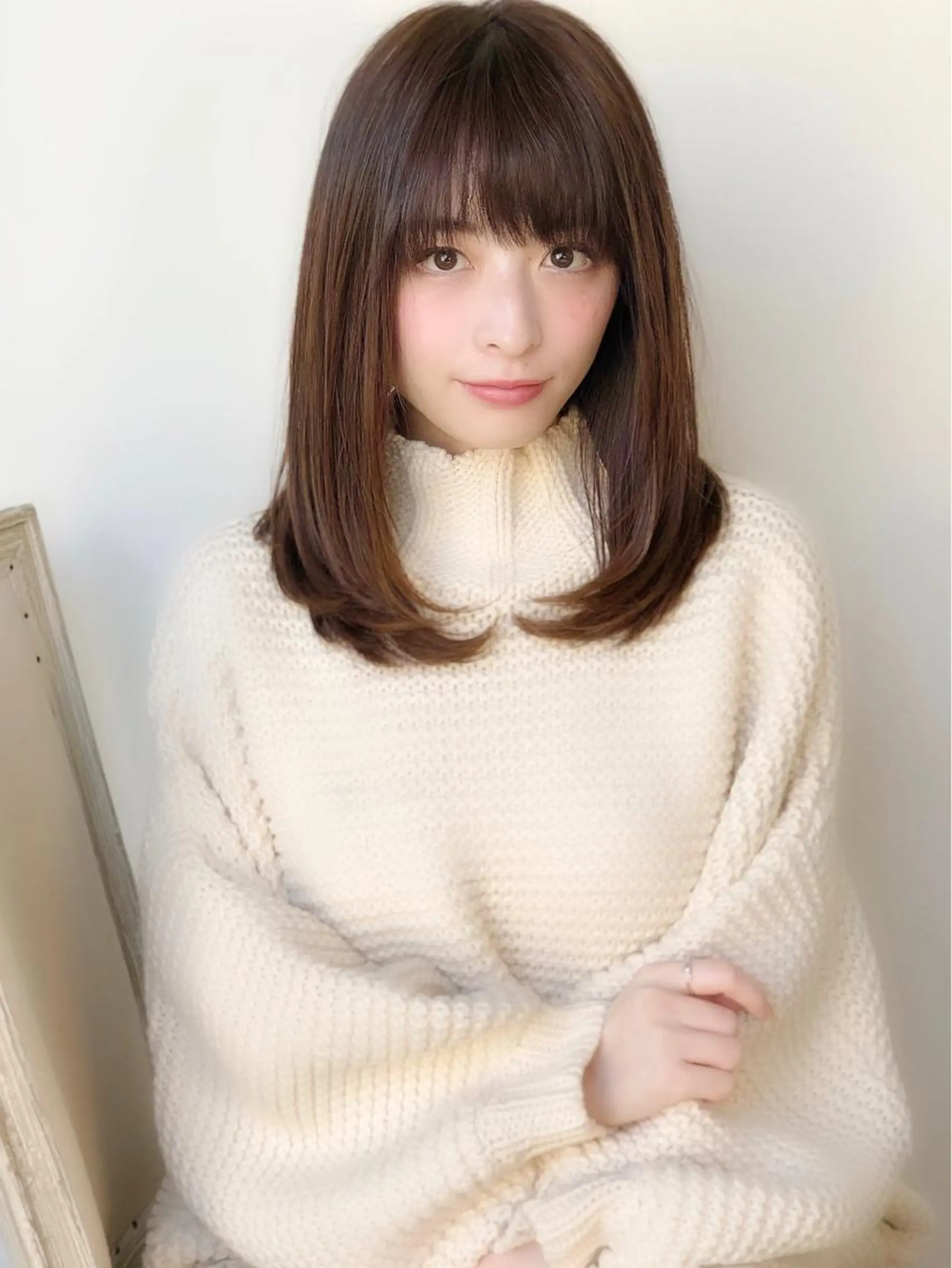 セミロング カラー パーマ 似合わせ専門美容師 なかじまのヘアスタイル