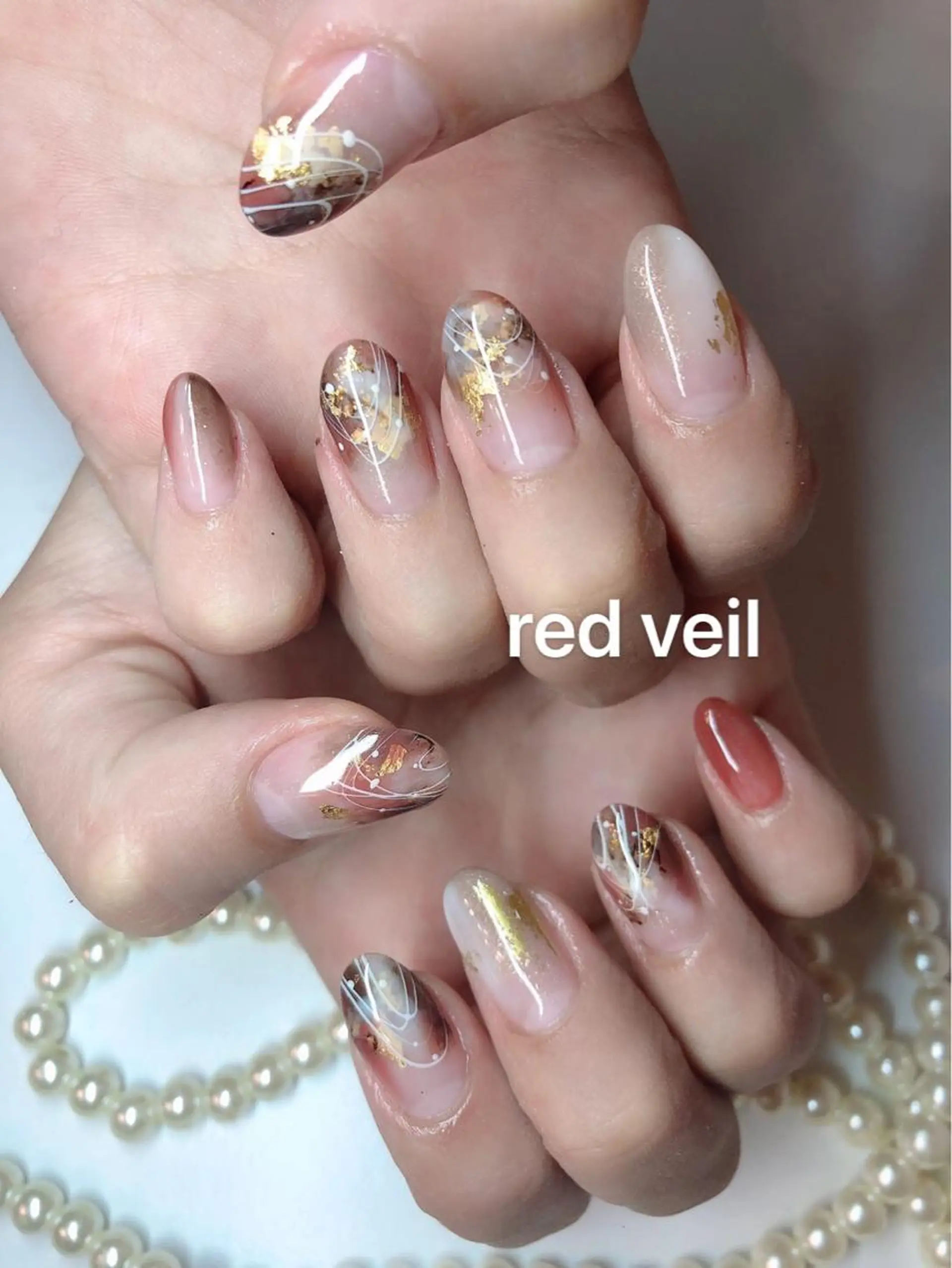 ミディアム ネイル ハンドネイル 長さ出し専門 nynaのネイルデザイン